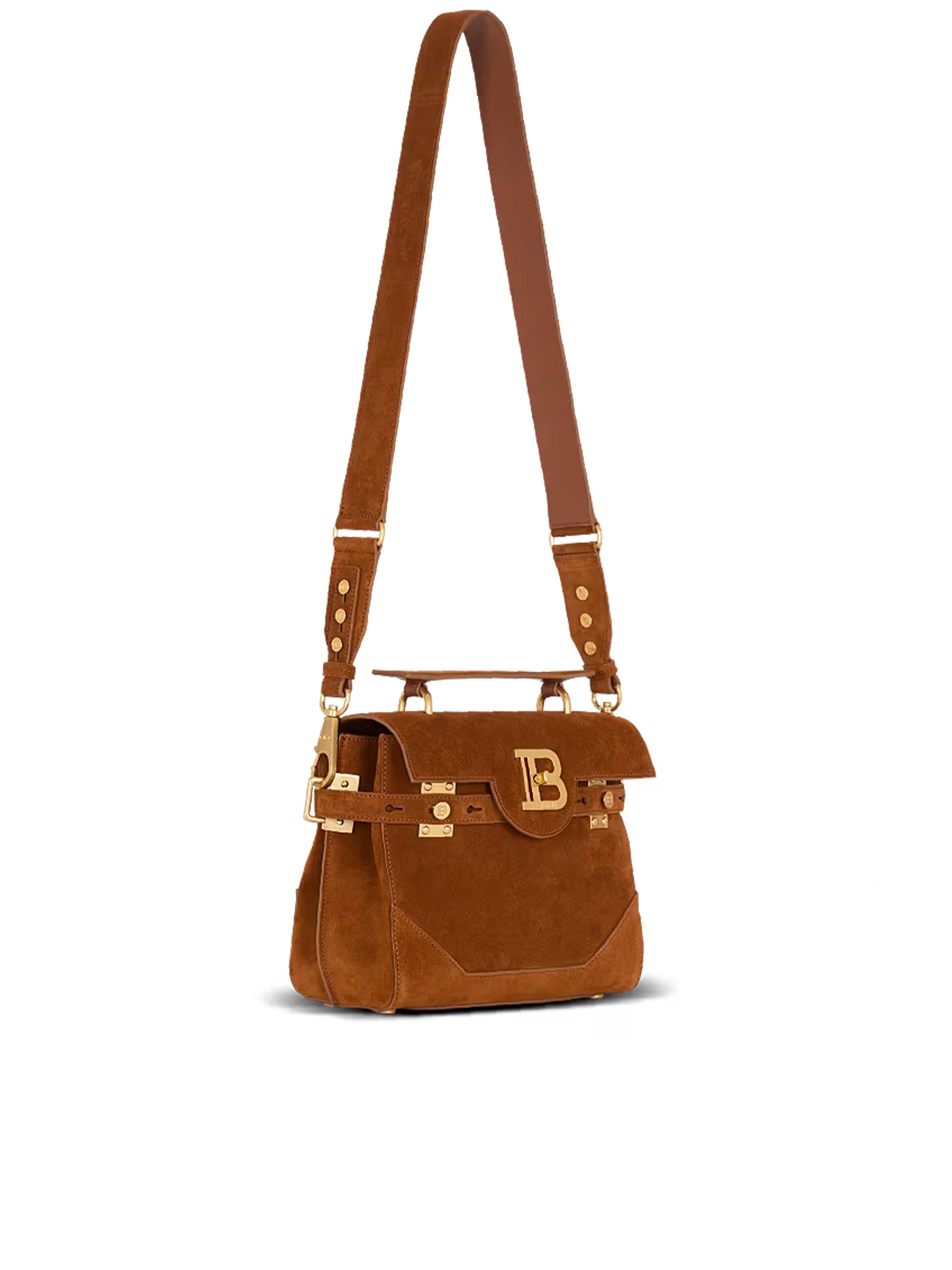 Medium Structured Suede Handbag Leather Accents