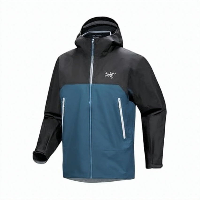 Two-Tone Casual Jacket with High Collar