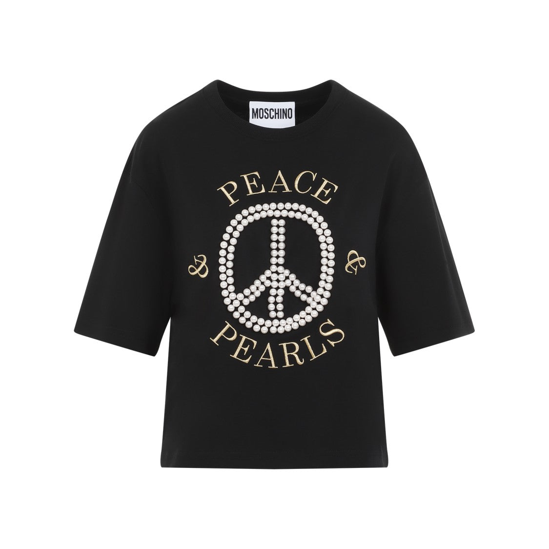 Pearl Embellisment Black T-Shirt