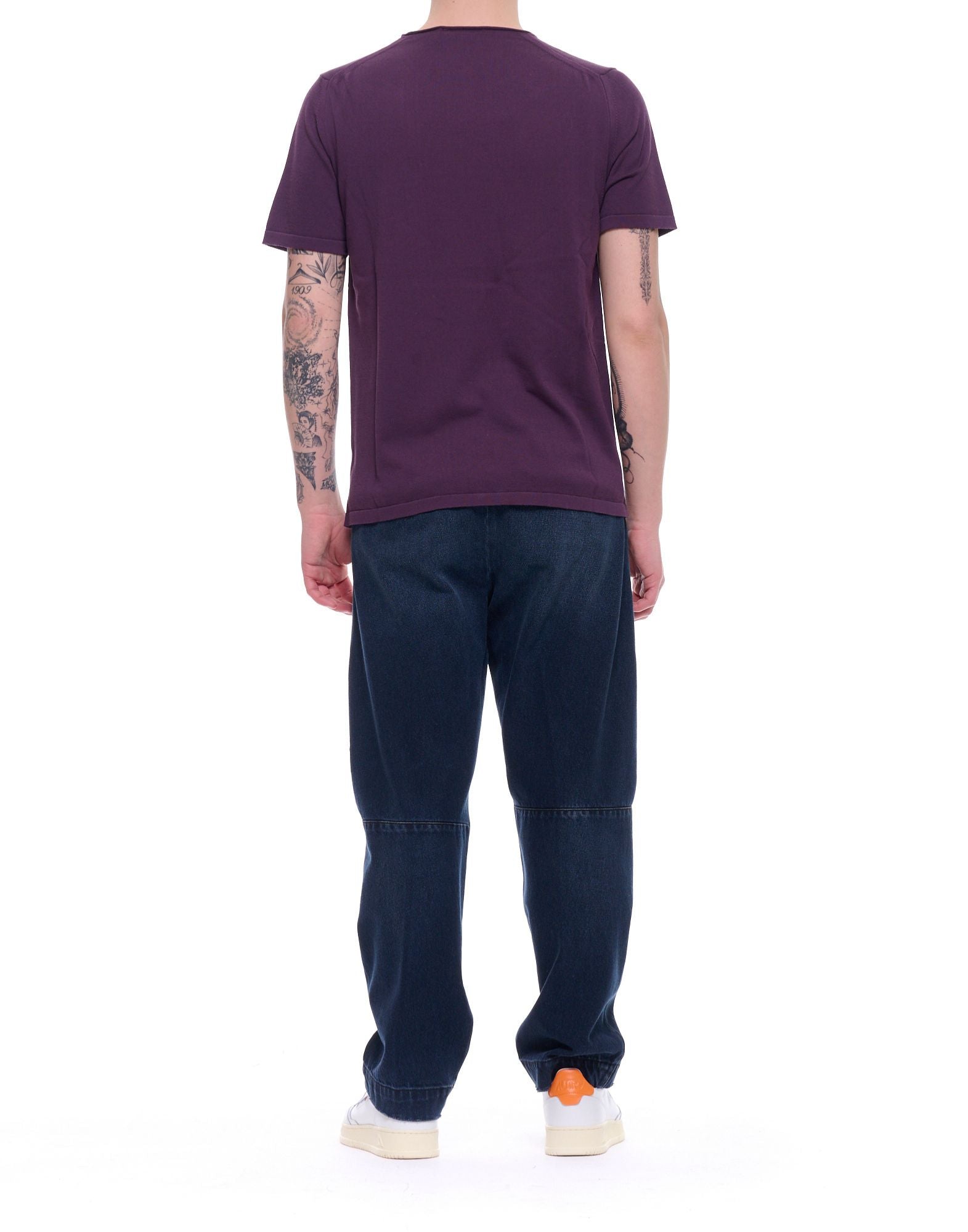 Purple Regular Fit Cotton Round Neck T-Shirt