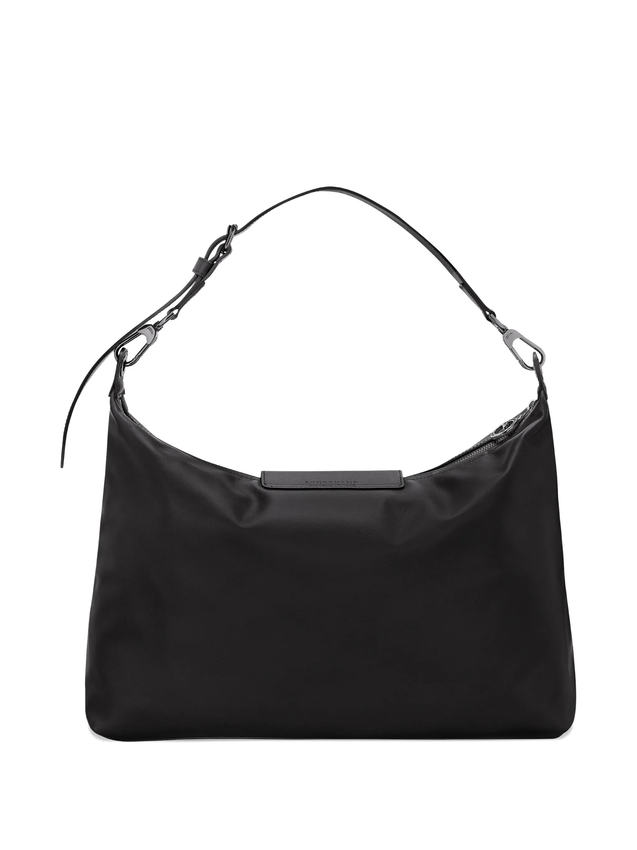 Rectangular Black Shoulder Bag With Adjustable Strap