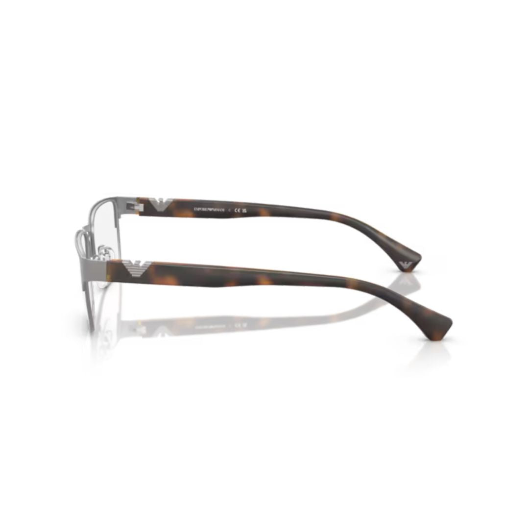 0ea1027 Rectangular Grey Eyeglasses with Tortoiseshell Temples