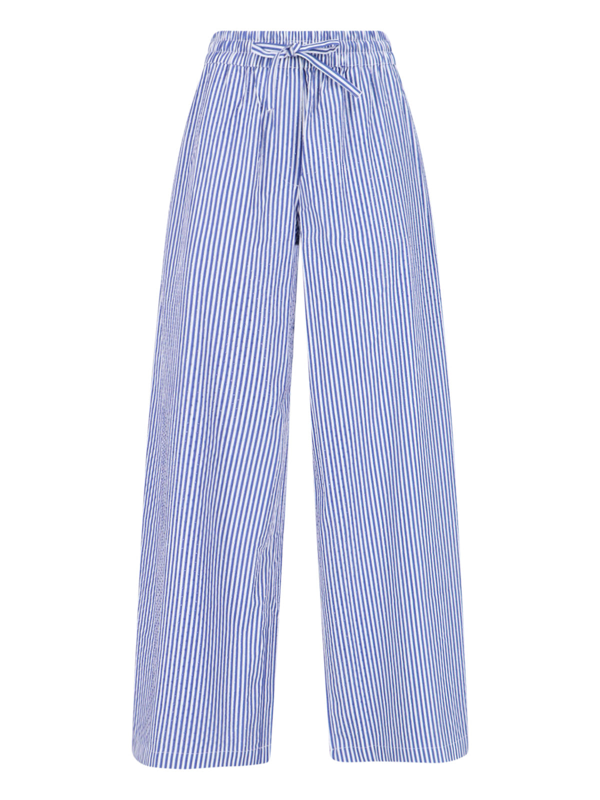 Mid-Rise Striped Cotton Pants