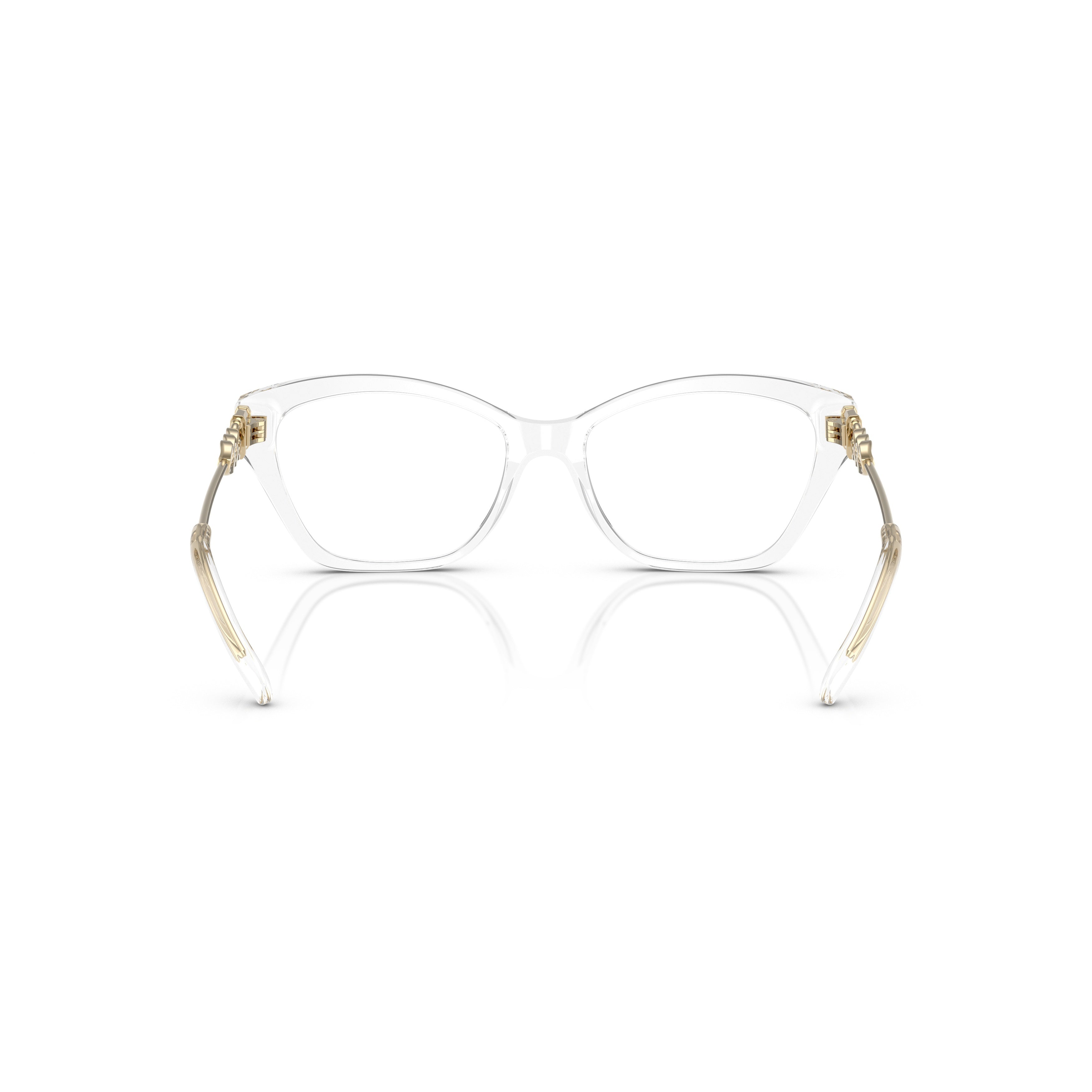 0mk4136 Transparent Cat-Eye Eyeglasses with Gold-Link Temples