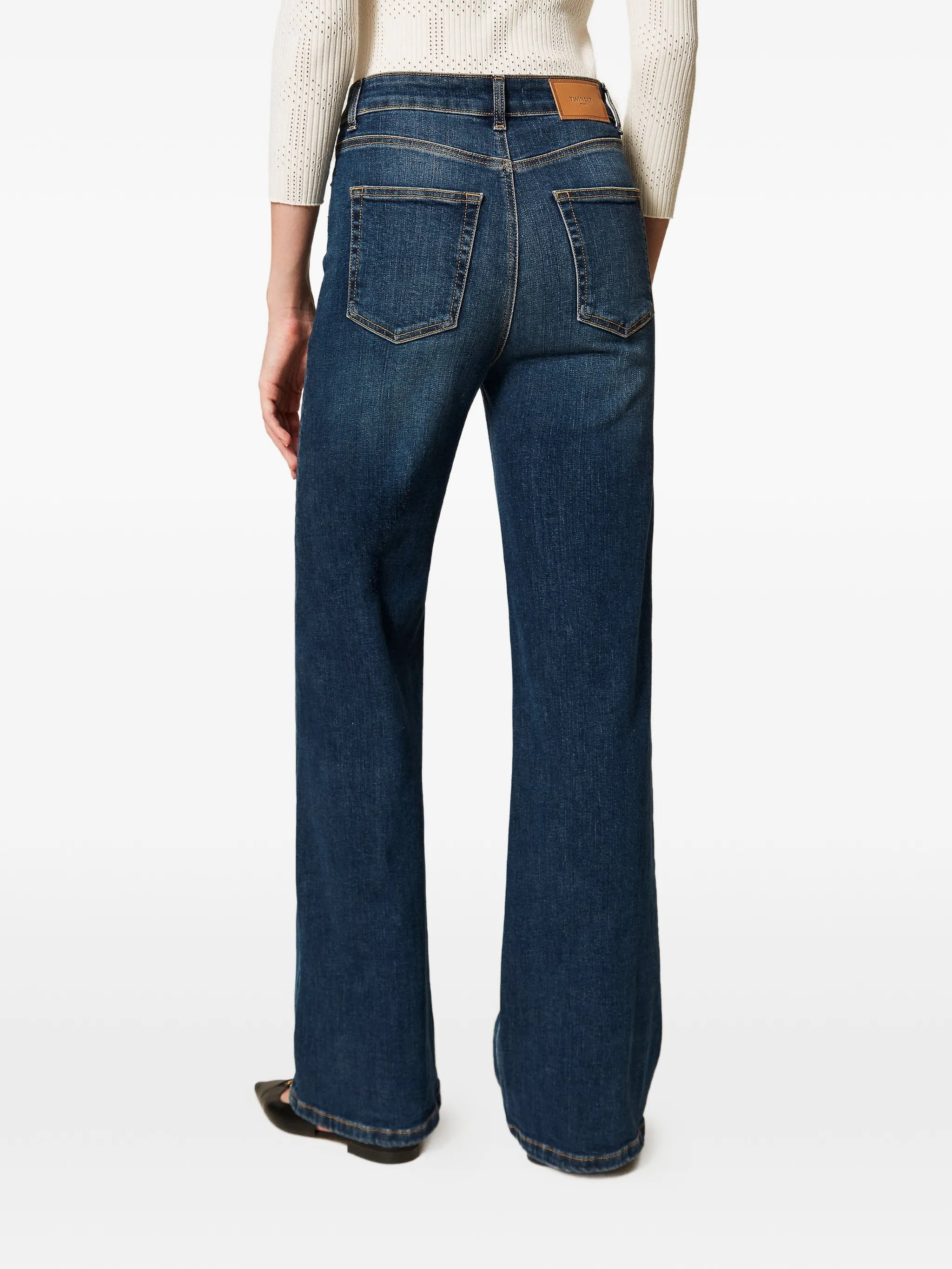 Medium Blue Pantalone Wide-Leg Jeans