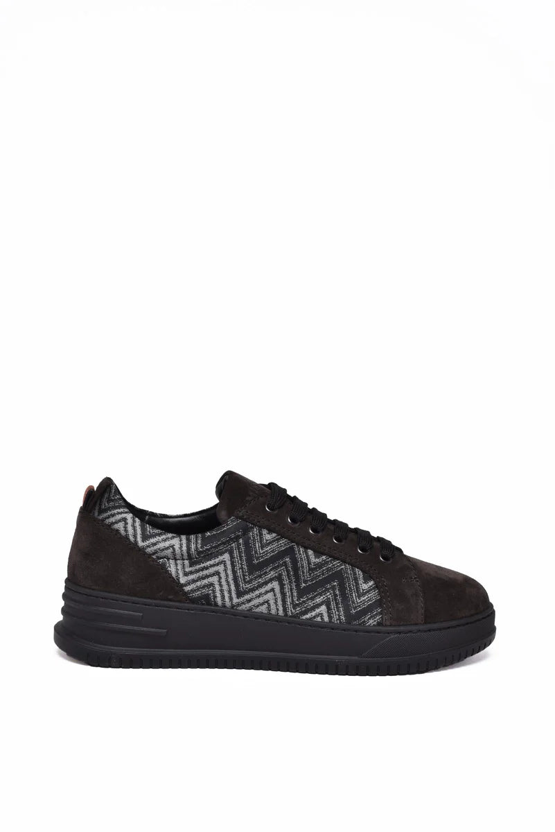 Fabric and Suede Sneakers - Black