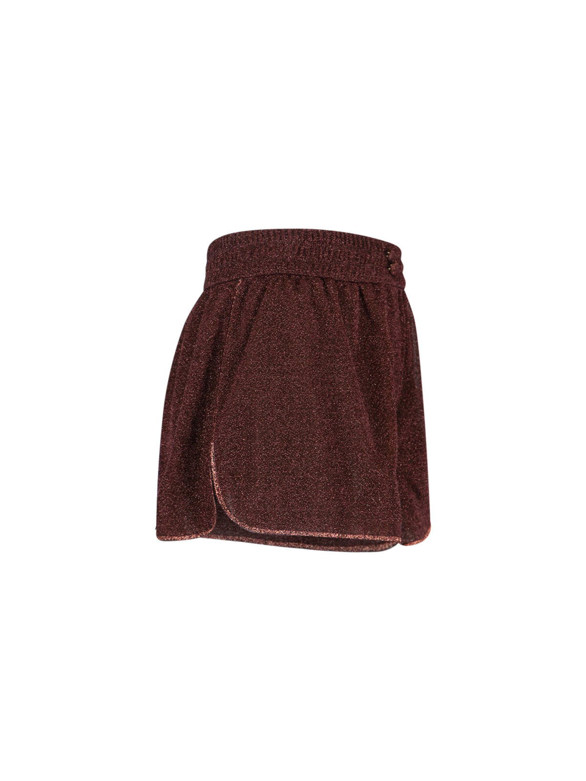 "Lumière" Oseree Shorts In Brown Metallic Semi-Sheer Fabric
