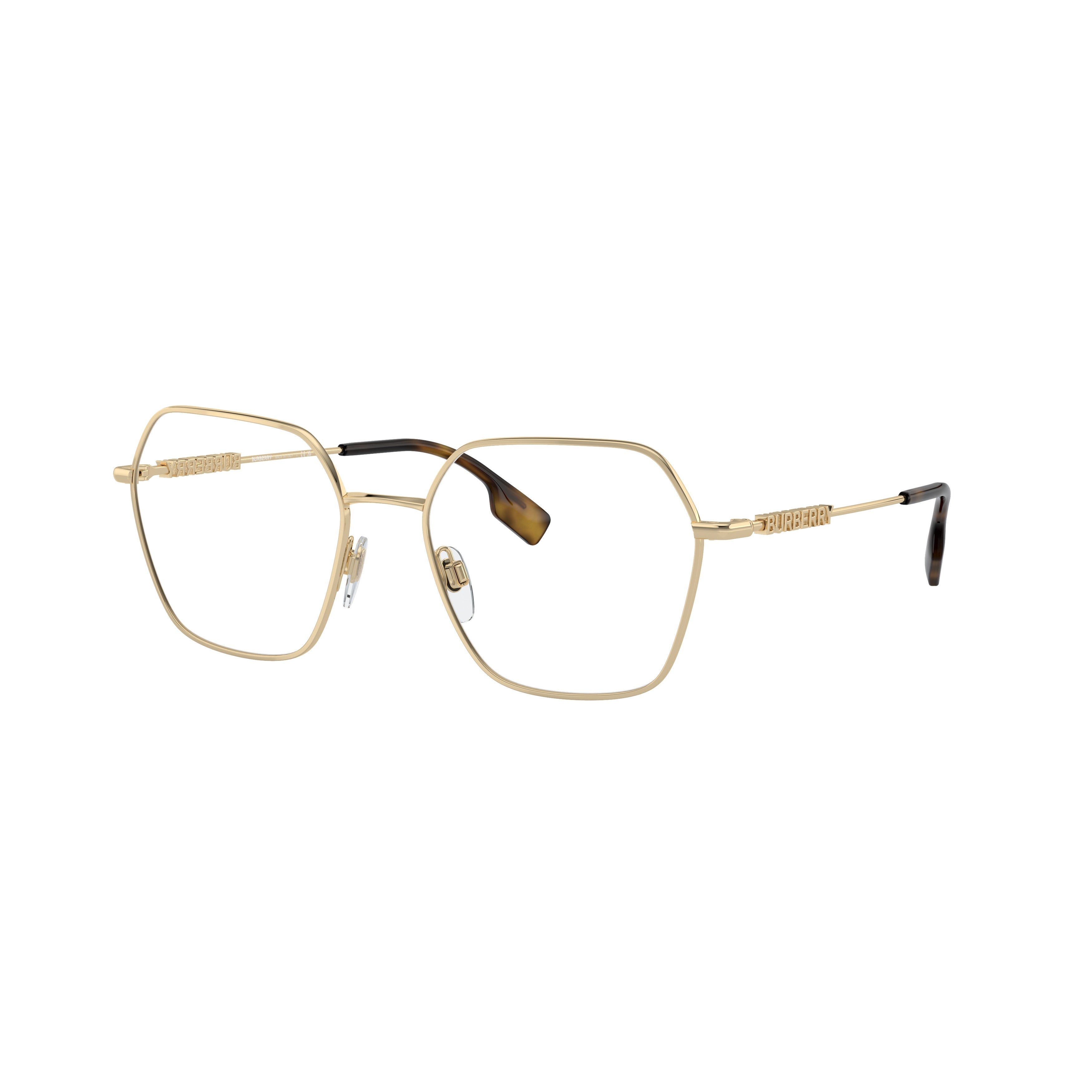 0be1381 Square Gold-Finish Steel Eyeglasses