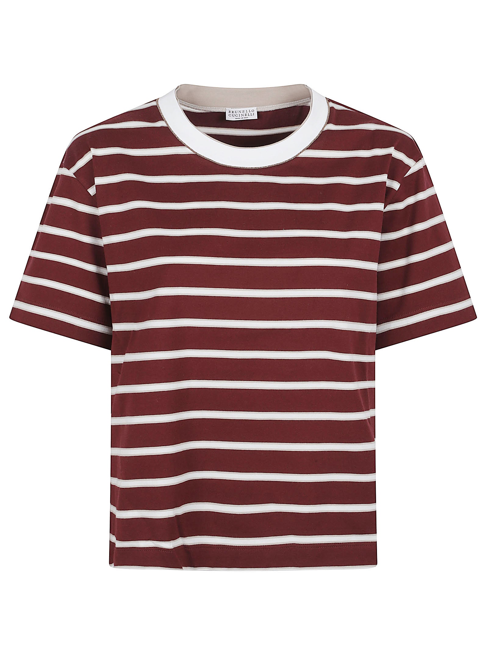 Cropped Red and White Striped T-Shirt