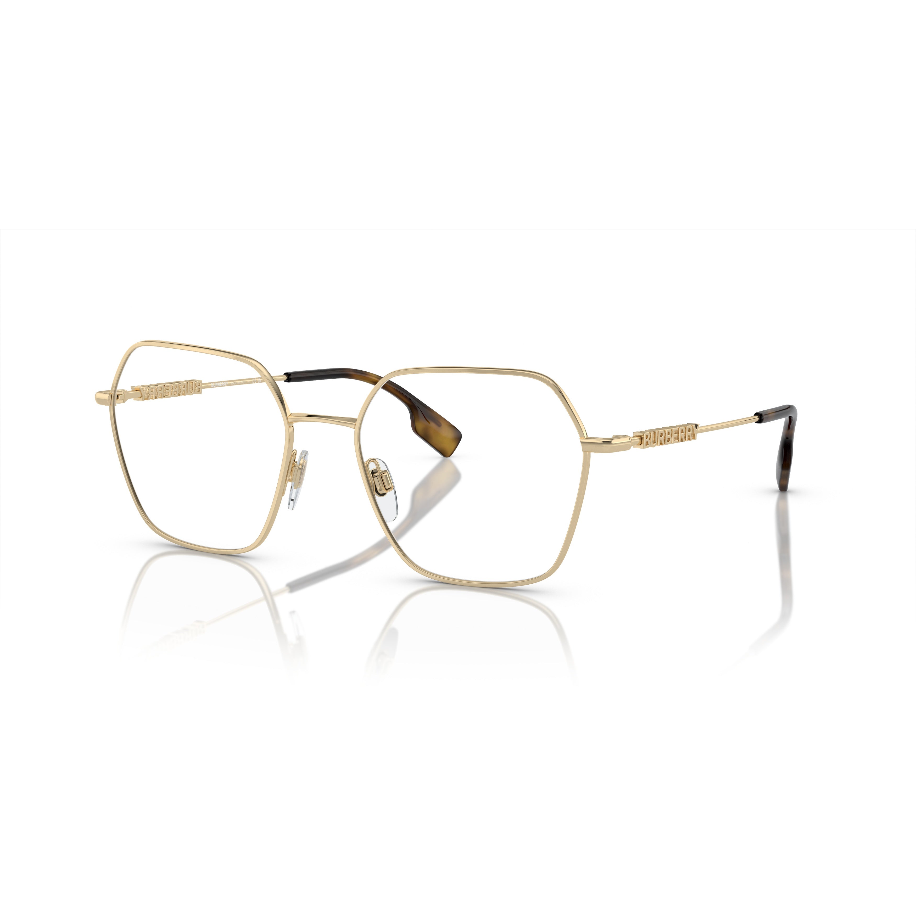 0be1381 Square Gold-Finish Steel Eyeglasses