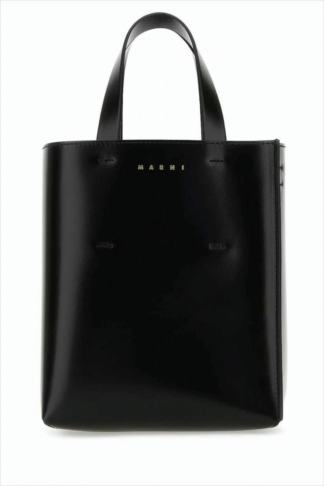 Structured Black Leather Tote Bag