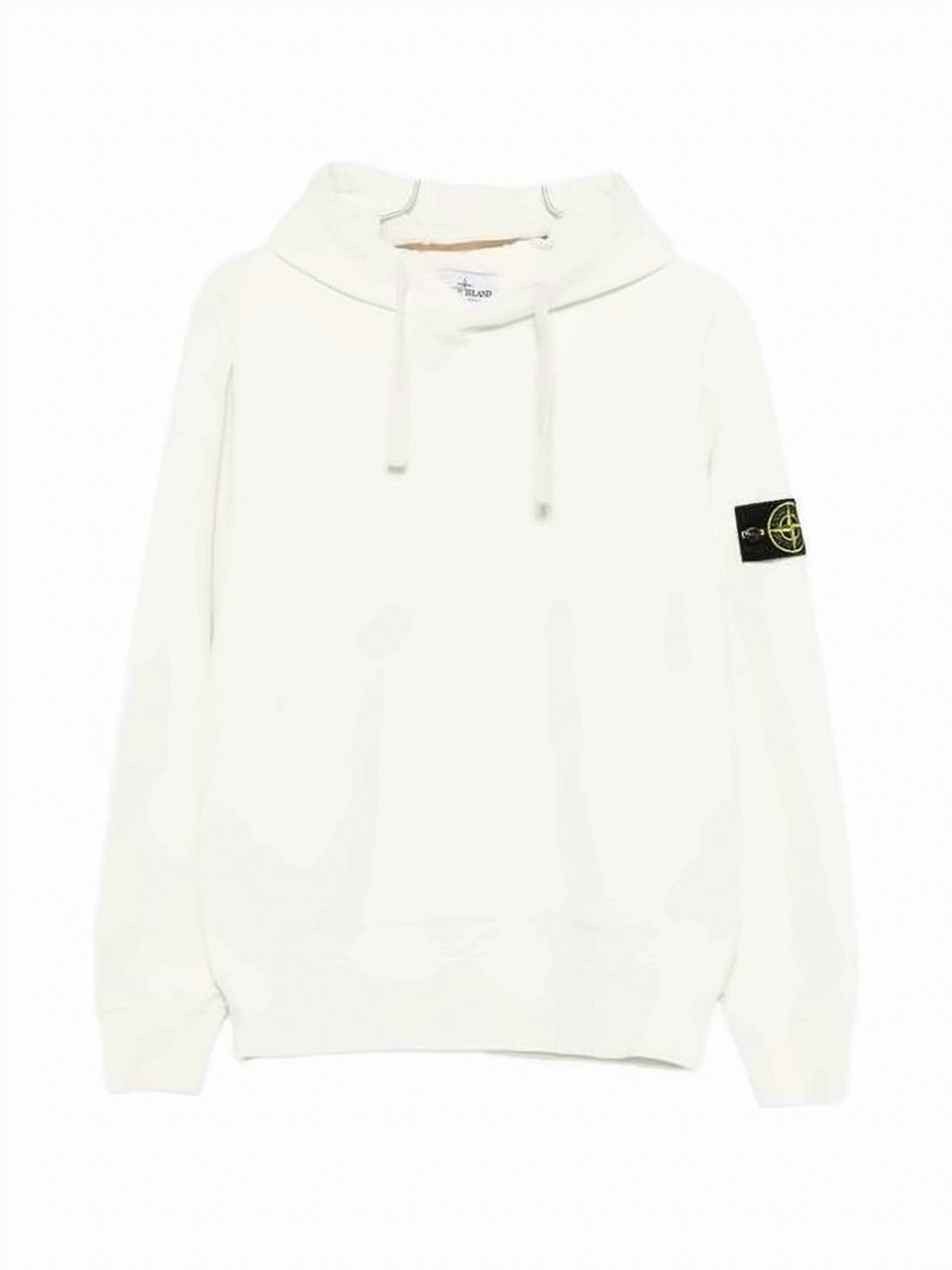 White Hoodie with Distinctive Patch Logo