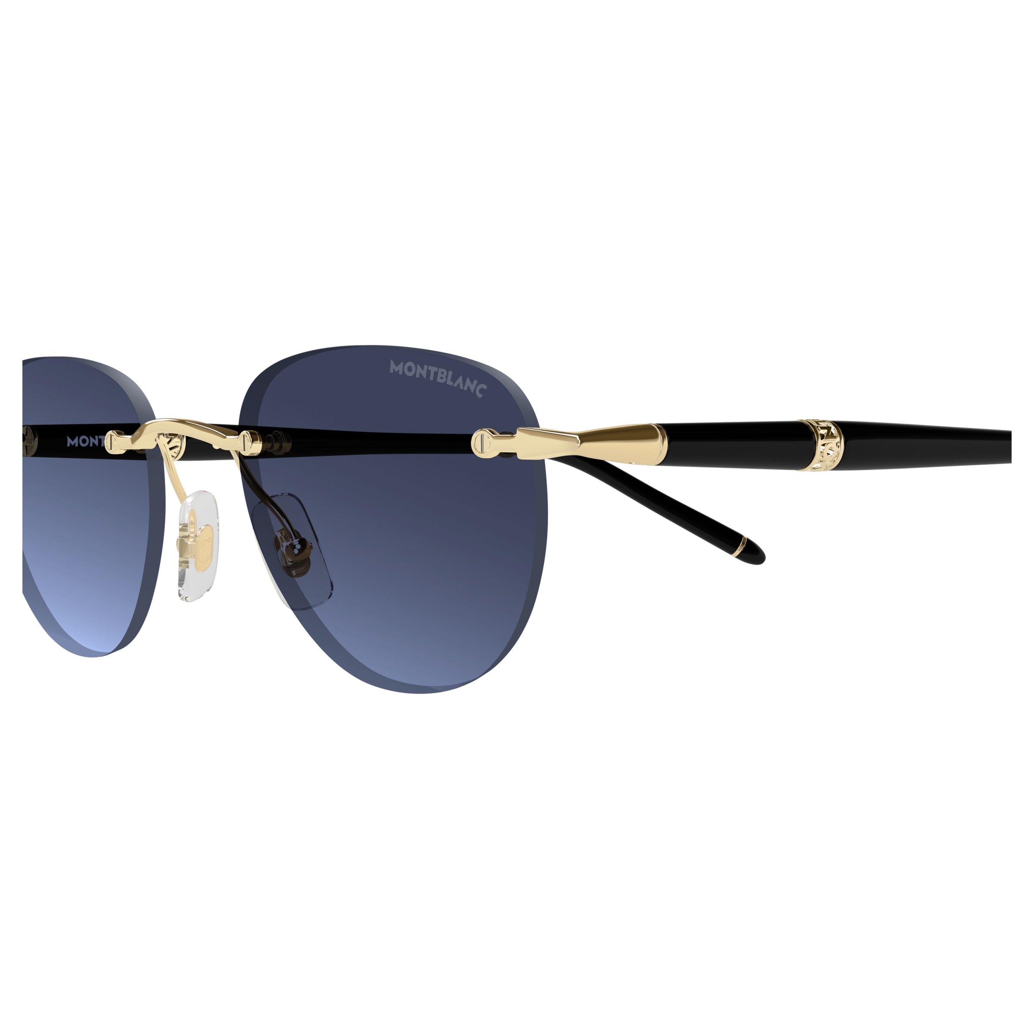 Rimless Sunglasses with Gradient Blue Lenses