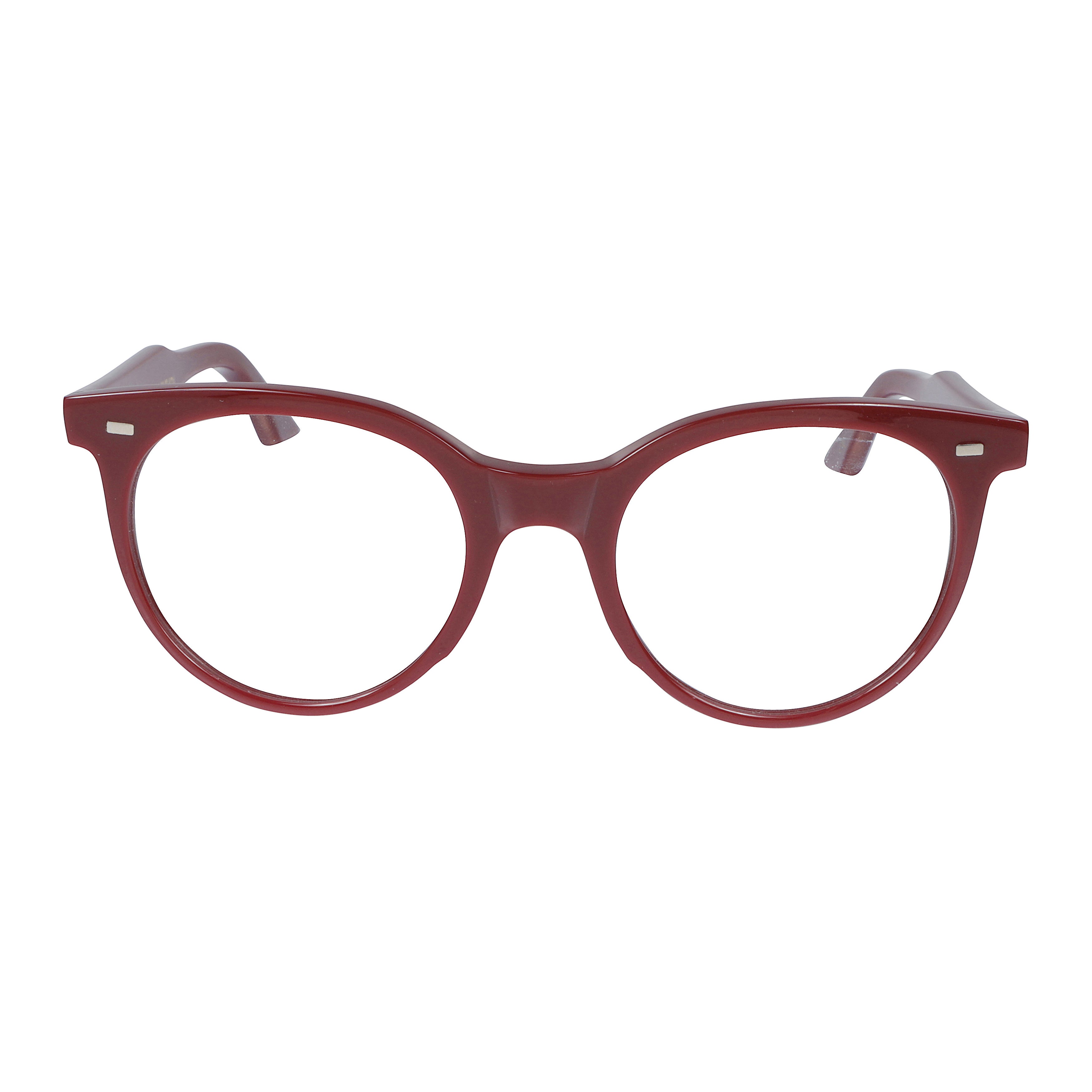 Cynda Smooth Polished Rounded Frame Eyeglasses with Metallic Accents