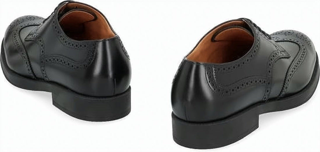 Brogue Black Leather Dress Shoes