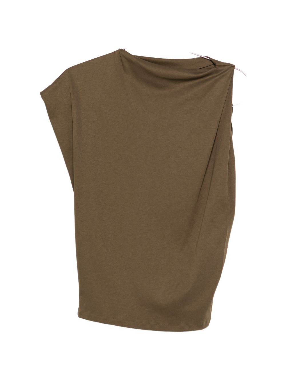 Khaki Draped Sleeveless Top