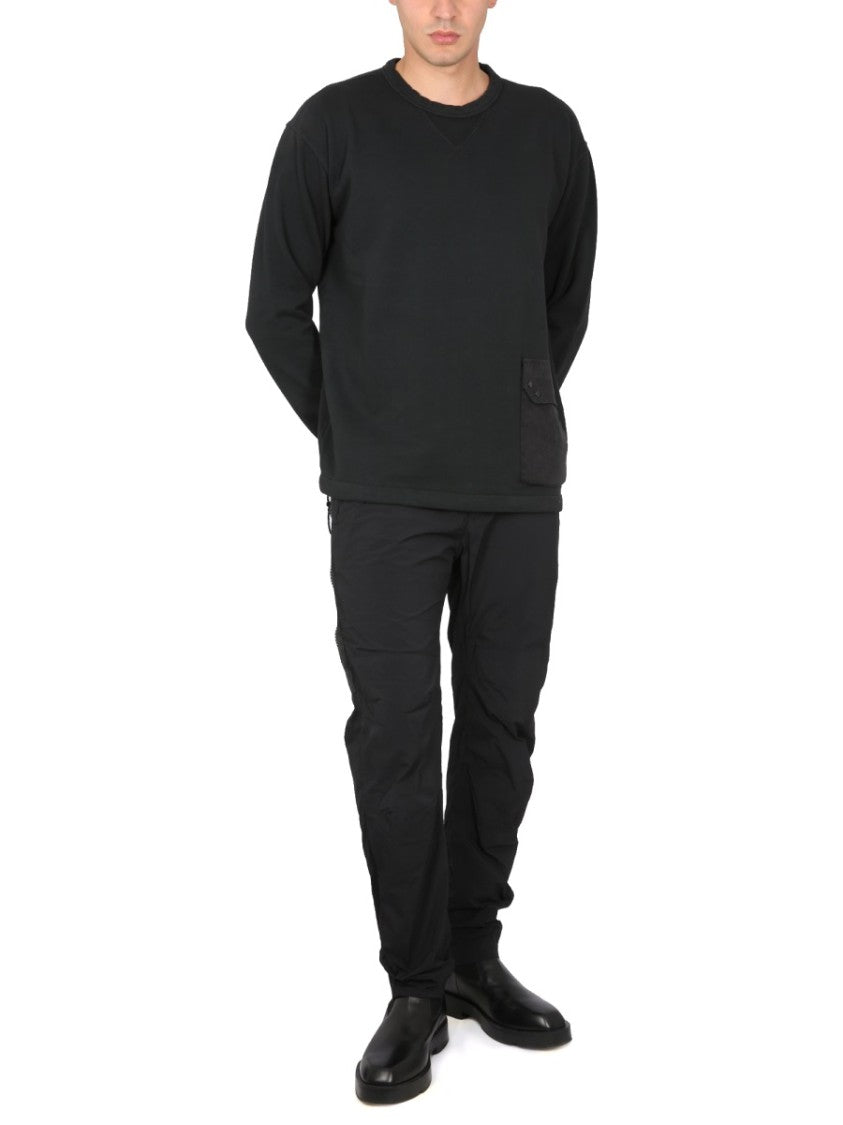 Relaxed Fit Black Cotton Sweatshirt