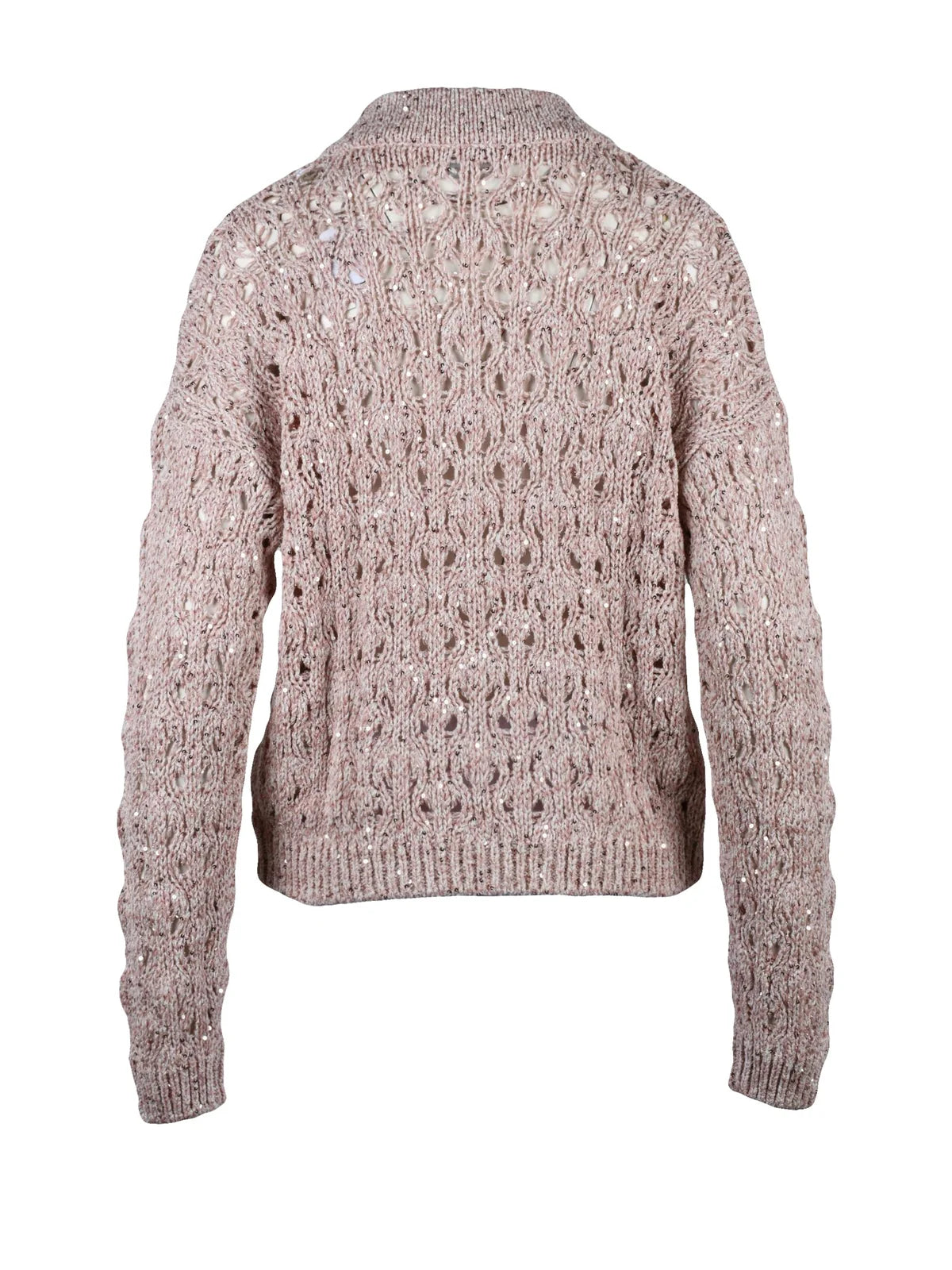 Pink Cotton Polyamide Polyester Zip Cardigan