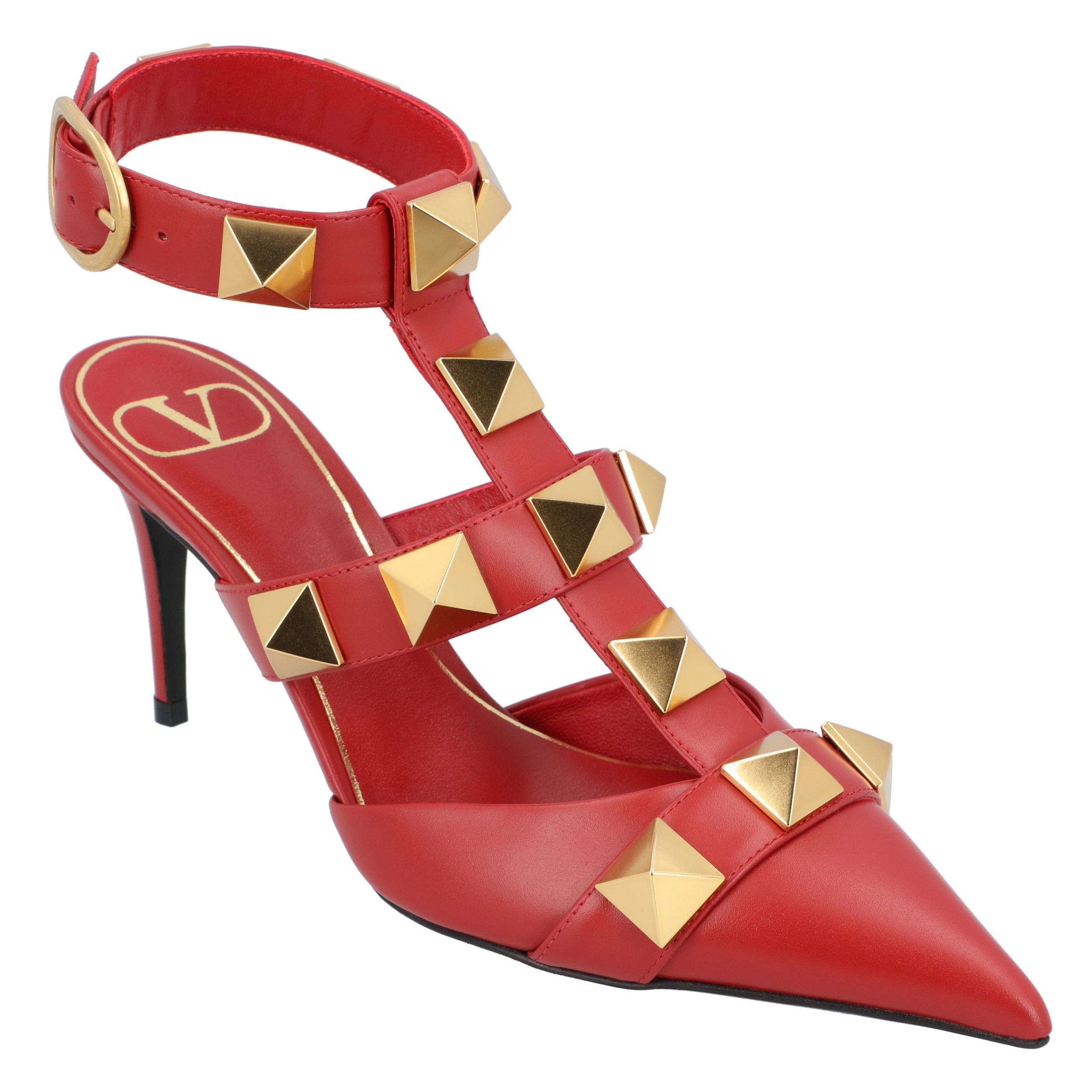 Roman Stud Pumps 80Mm Red