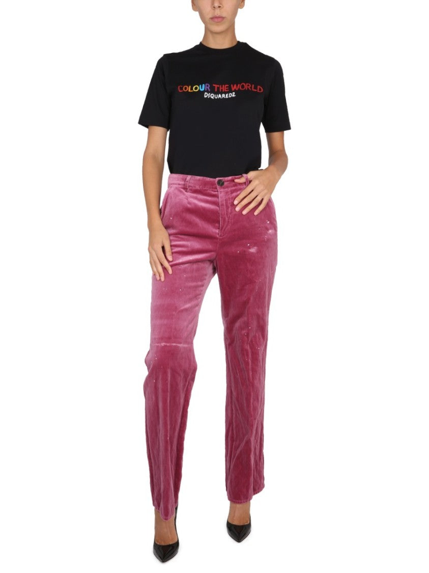 Black T-Shirt With Colorful Logo Print