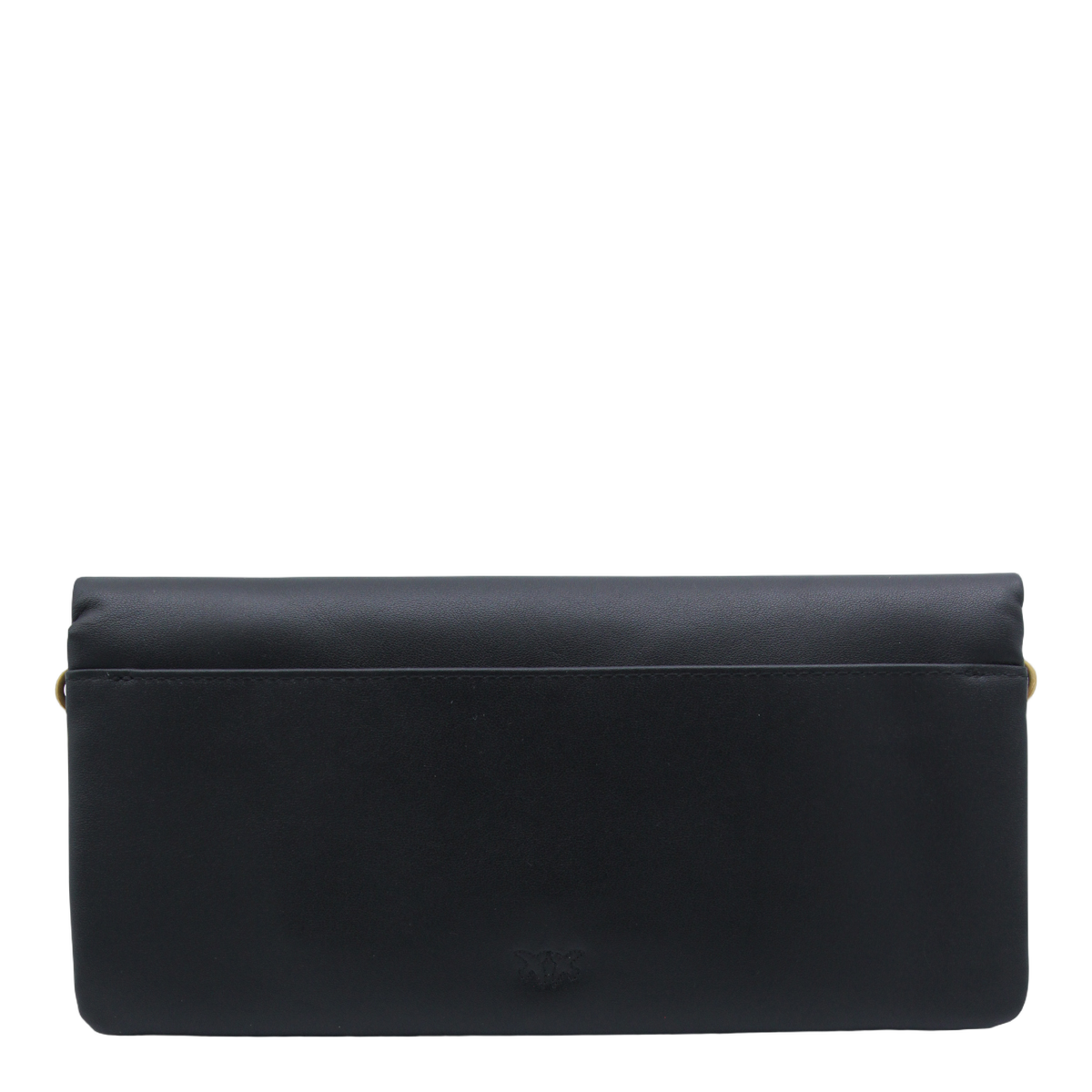 Rectangular Black Bag with Gold-tone Clasp