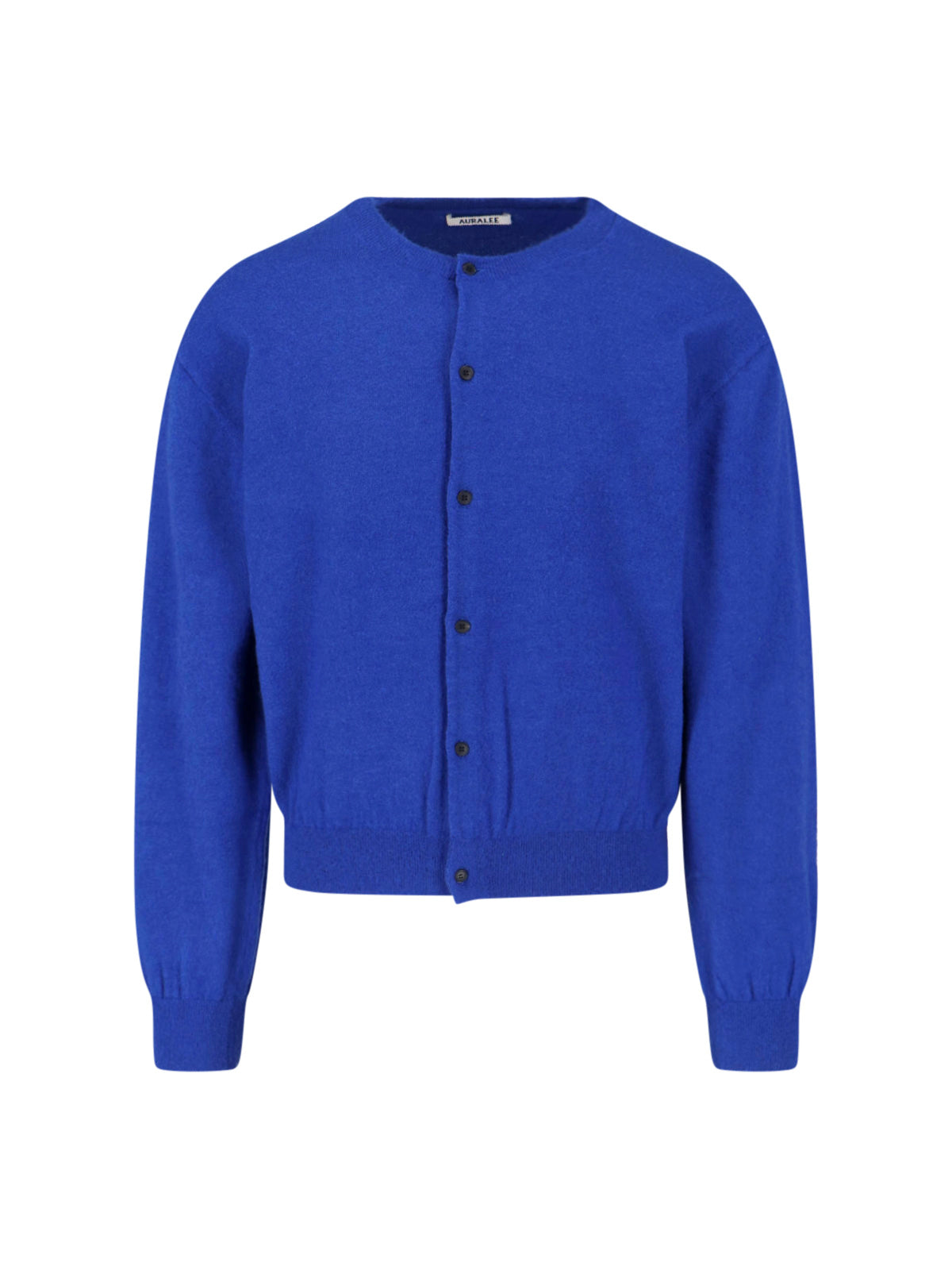 Crew Neck Cardigan in Cashmere Blend with Button Closure
