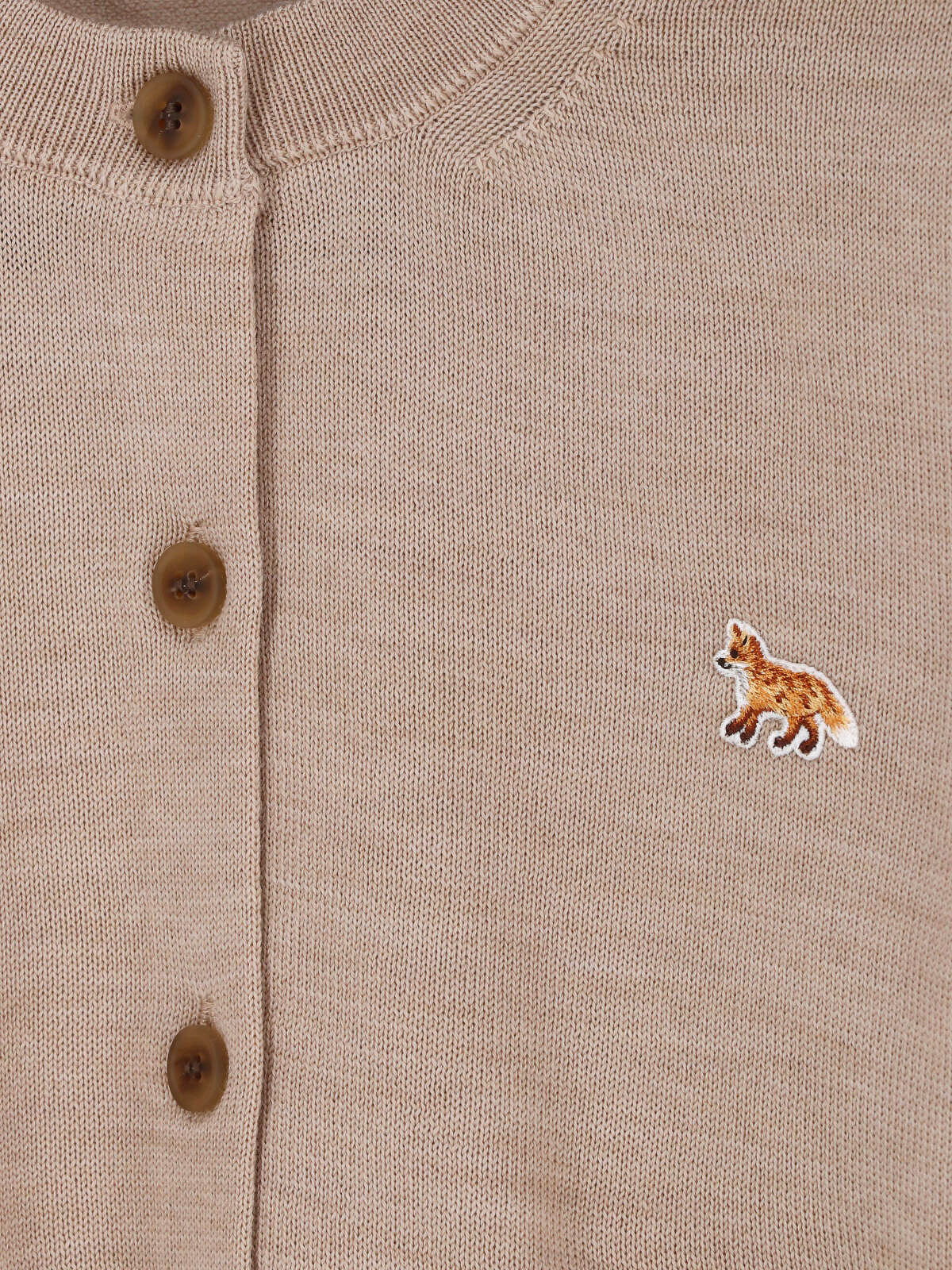 Beige Baby Fox Merino Wool Cardigan