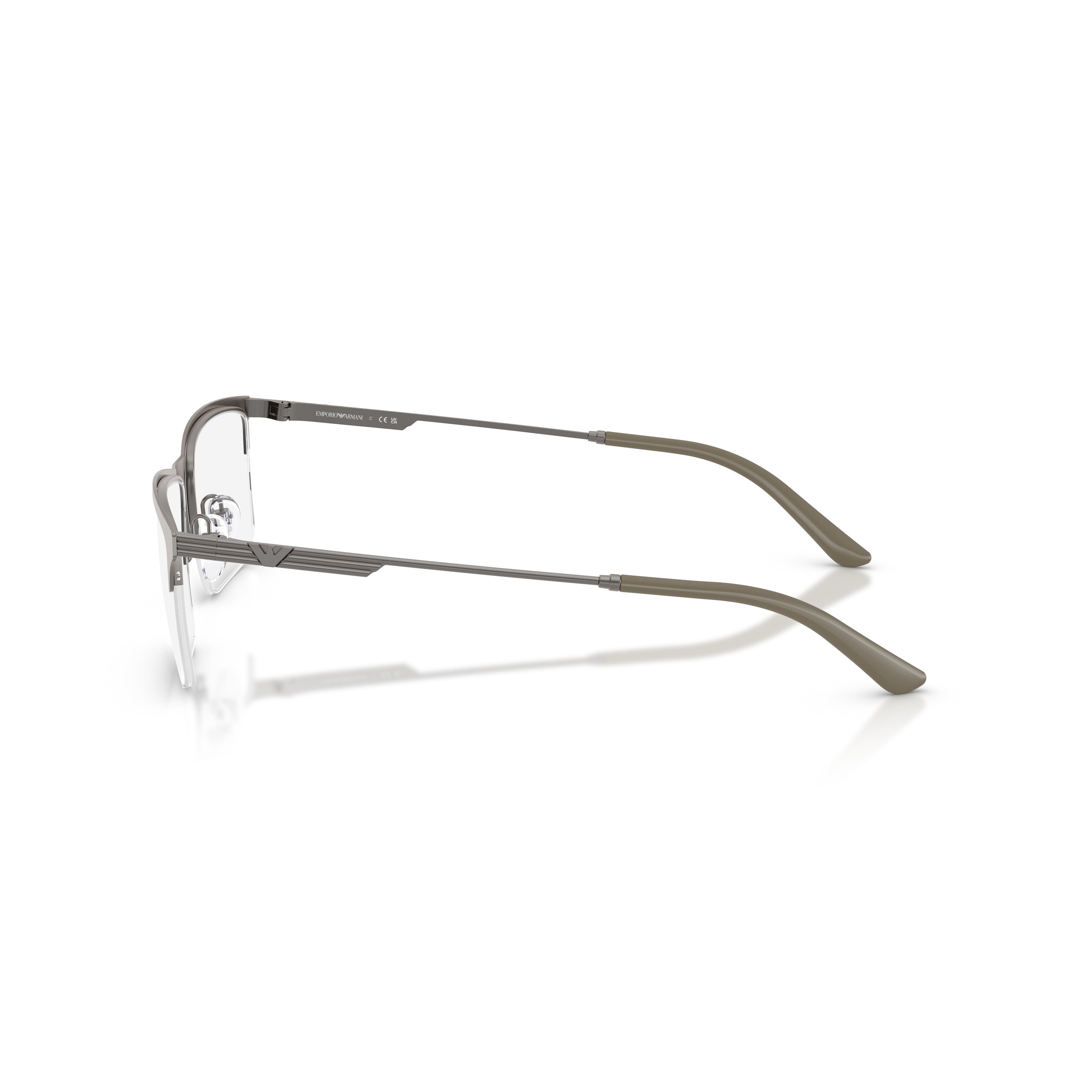 0ea1177 Semi-Rimless Grey Metal Frame Eyeglasses