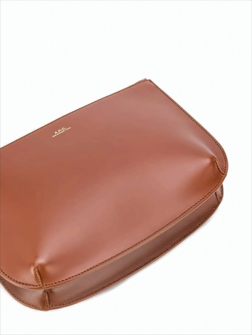 Structured Cowhide Leather Shoulder Bag
