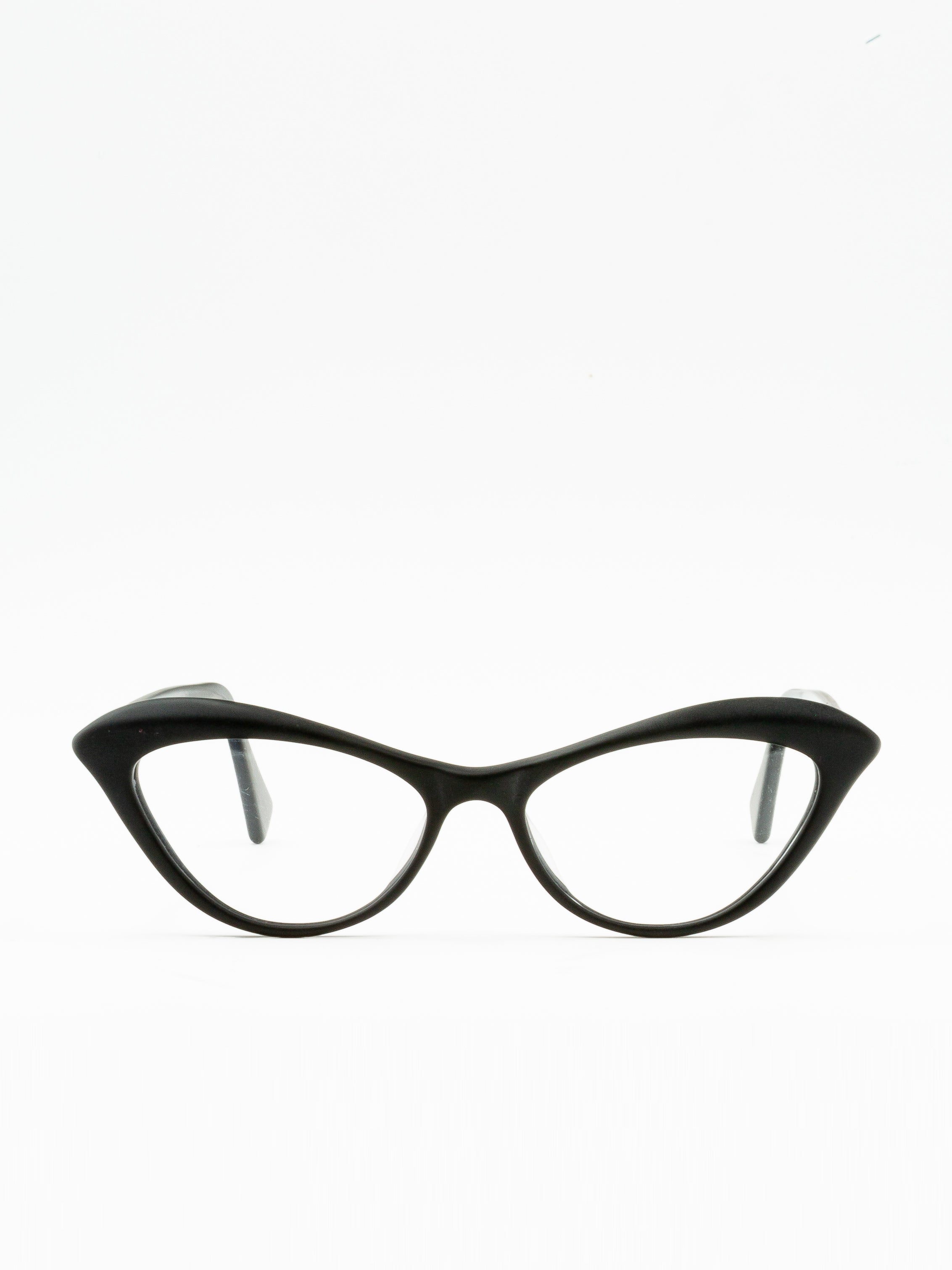 Sleek Black Cat-Eye Optical Frames with Refined Design