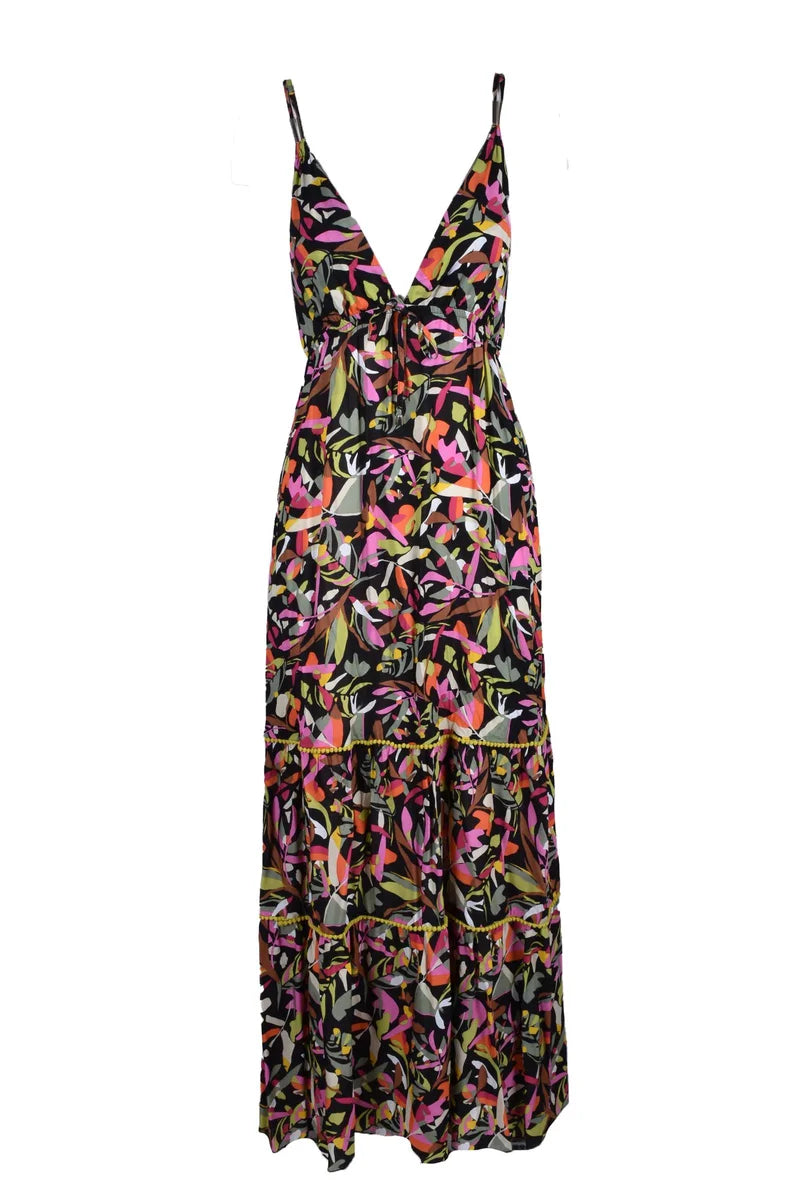 Black Viscose Long Dress