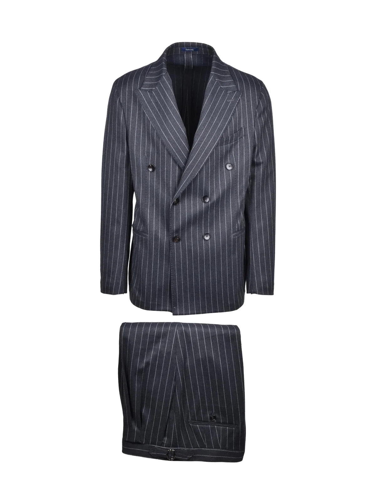 Grey Polyester Viscose Elastane Double-Breasted Suit