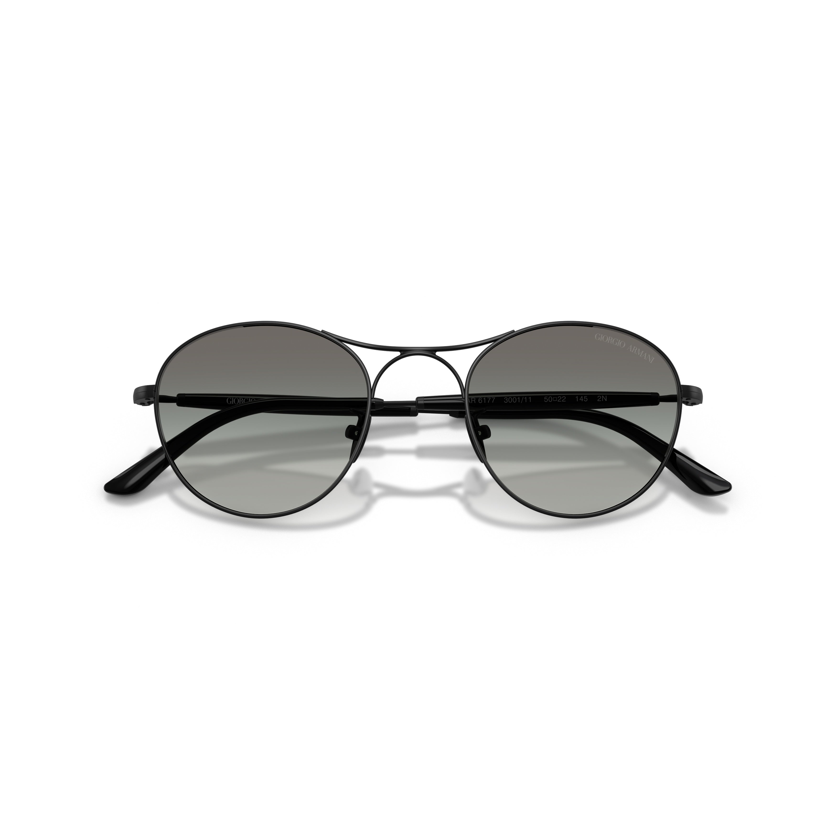 0ar6177 Round Gradient Lens Sunglasses with Double Bridge Design