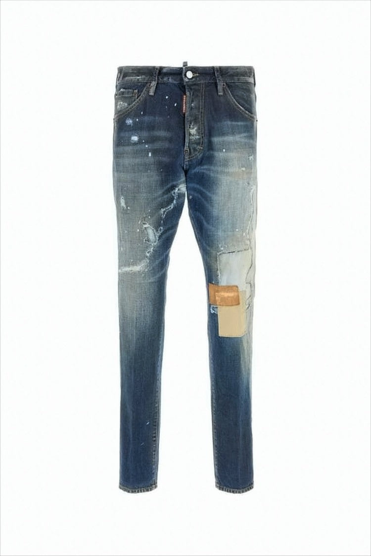 Distressed Blue Denim Pants