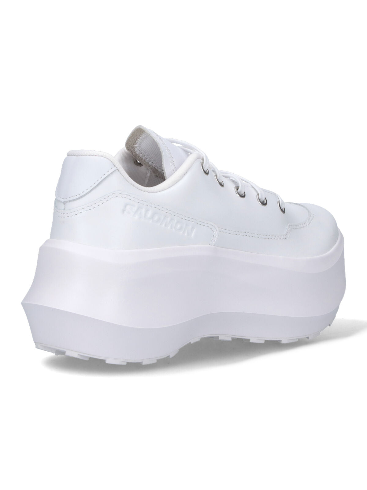 Round Toe White Calf Leather Sneakers