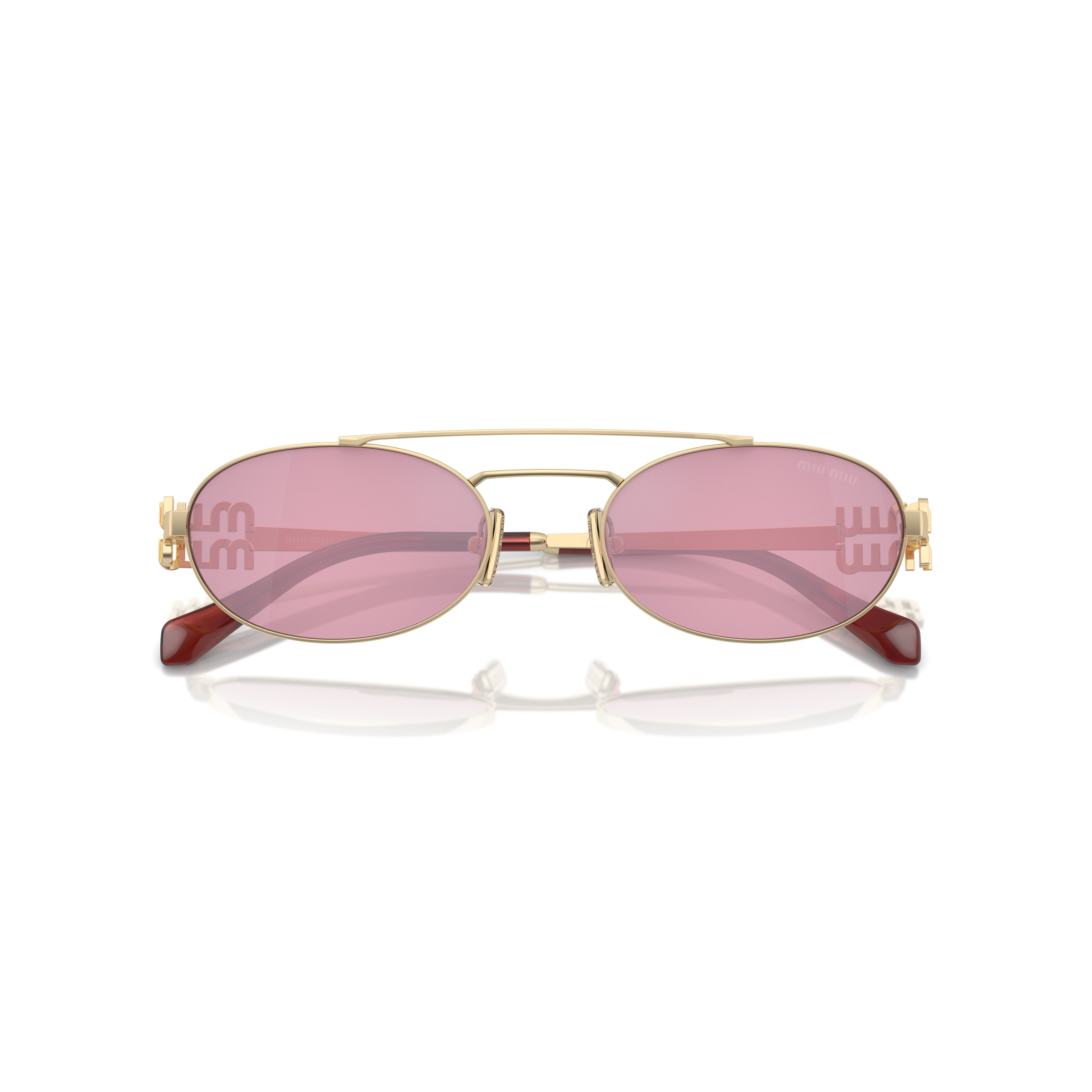 0mu 54zs Gold Metal Oval Sunglasses