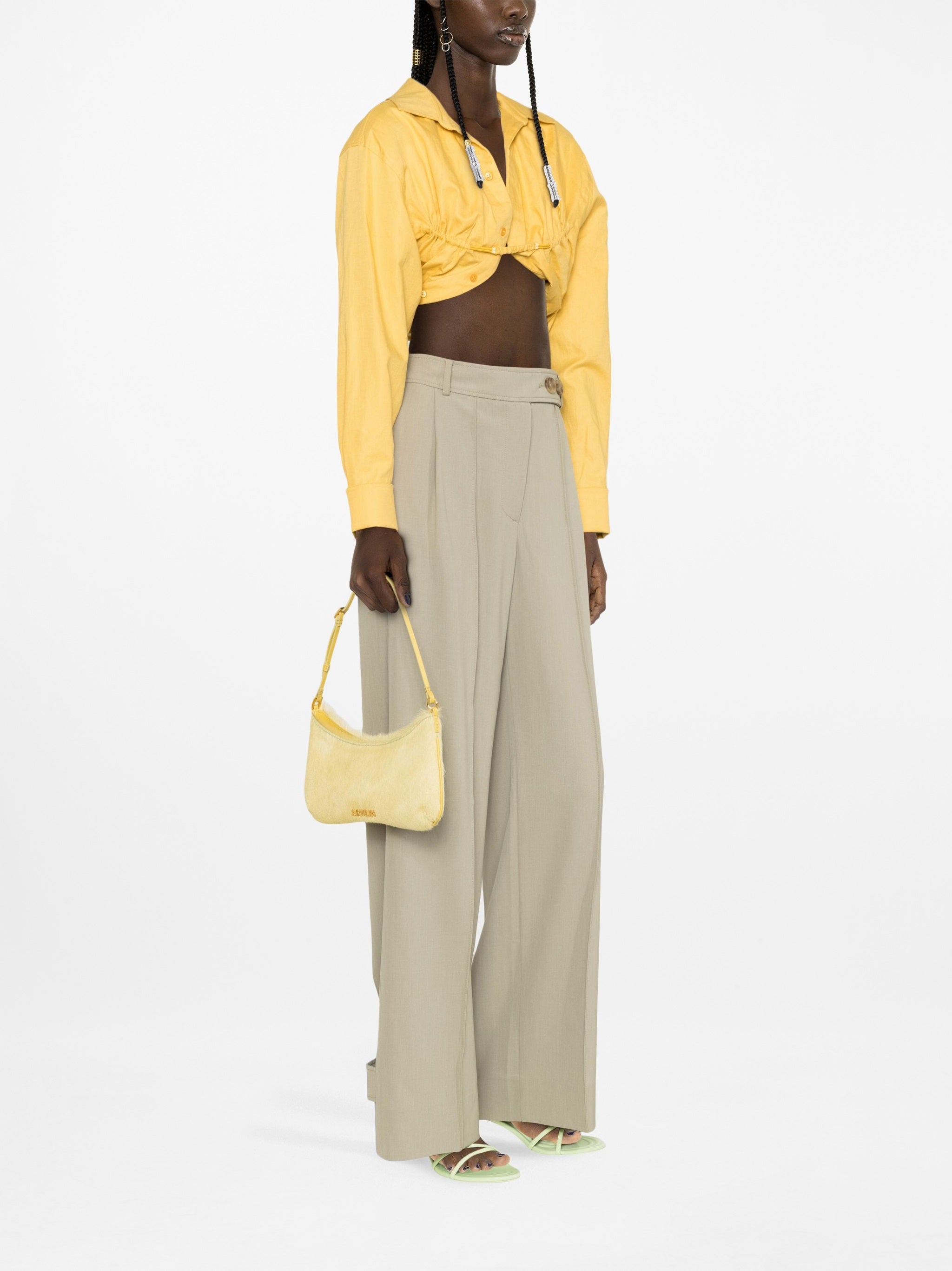 Pony Hair Detail Shoulder Bag in Cow Skin