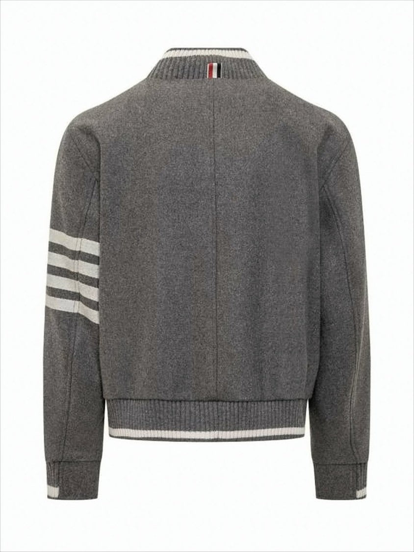 Classic Bomber Jacket with Ribbed Collar and Cuffs