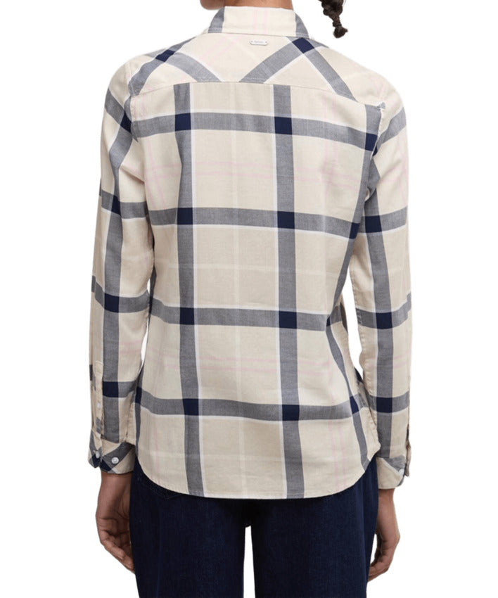 Cherry Blossom Tartan Shirt With Button-Down Closure