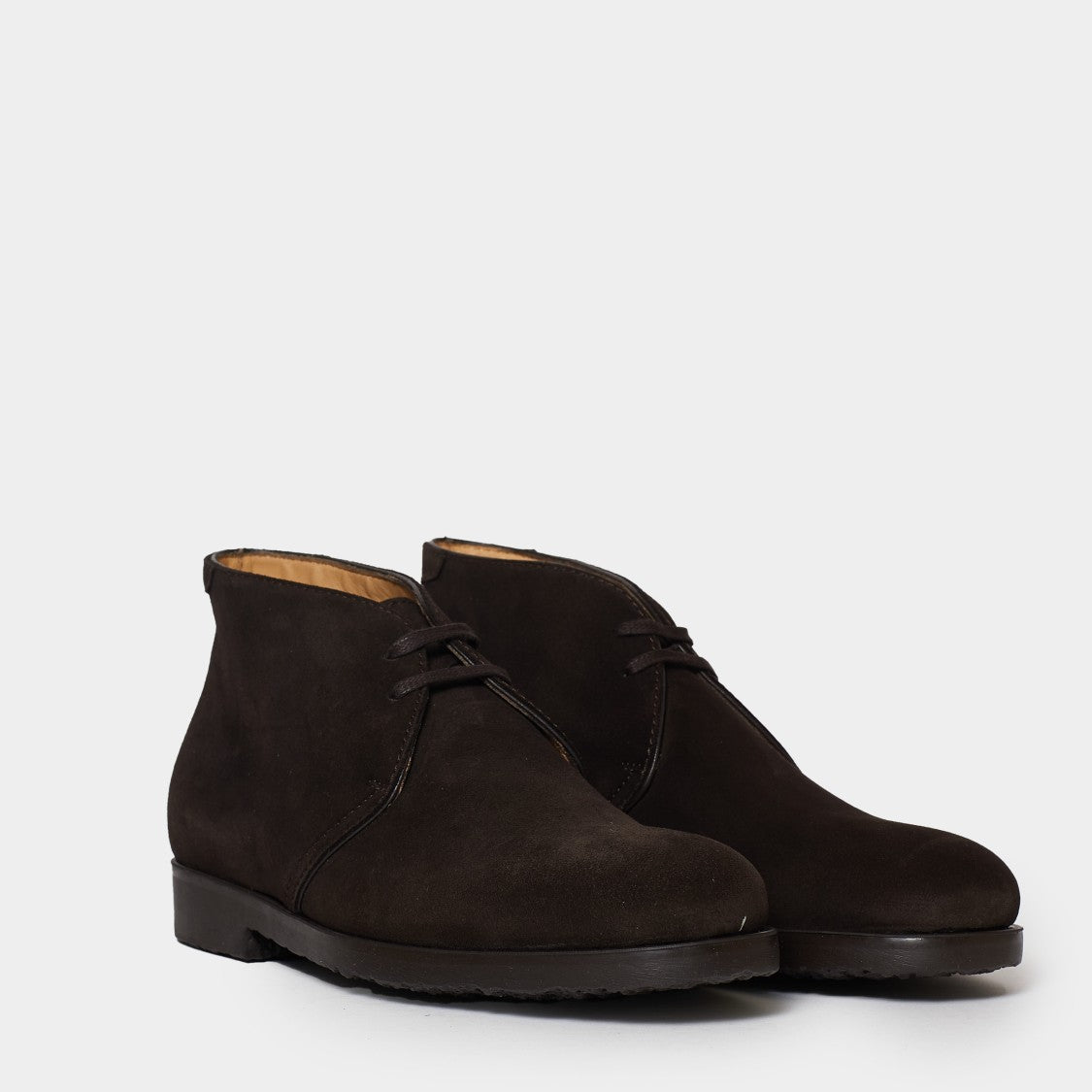 Ankle Boot Tied In Soft Ebony Suede