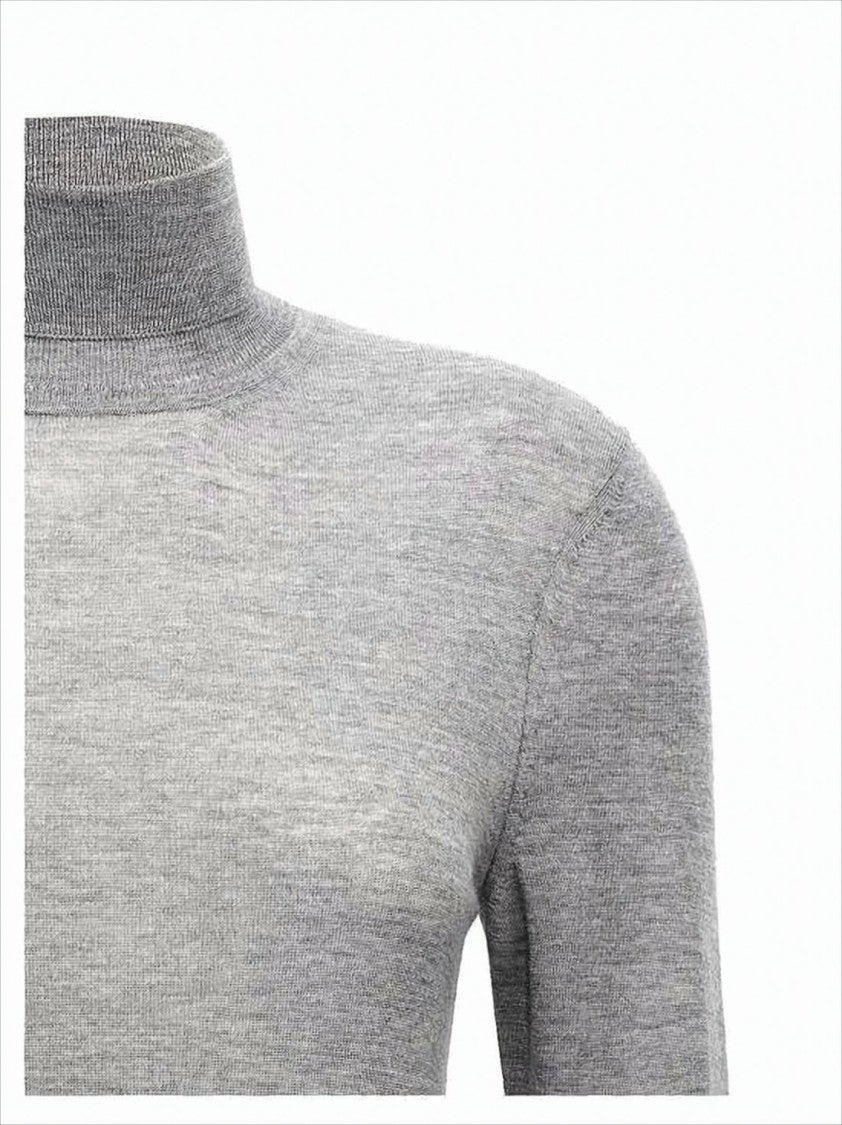 Refined Grey Wool Turtleneck Sweater by Saint Laurent