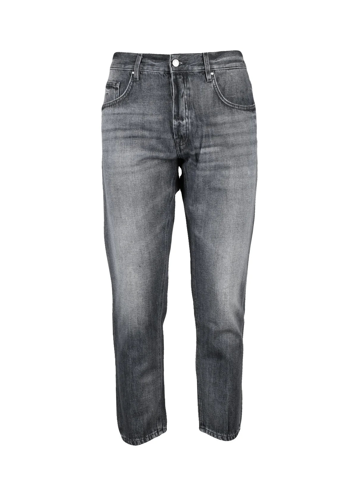 Grey Cotton Men Jeans