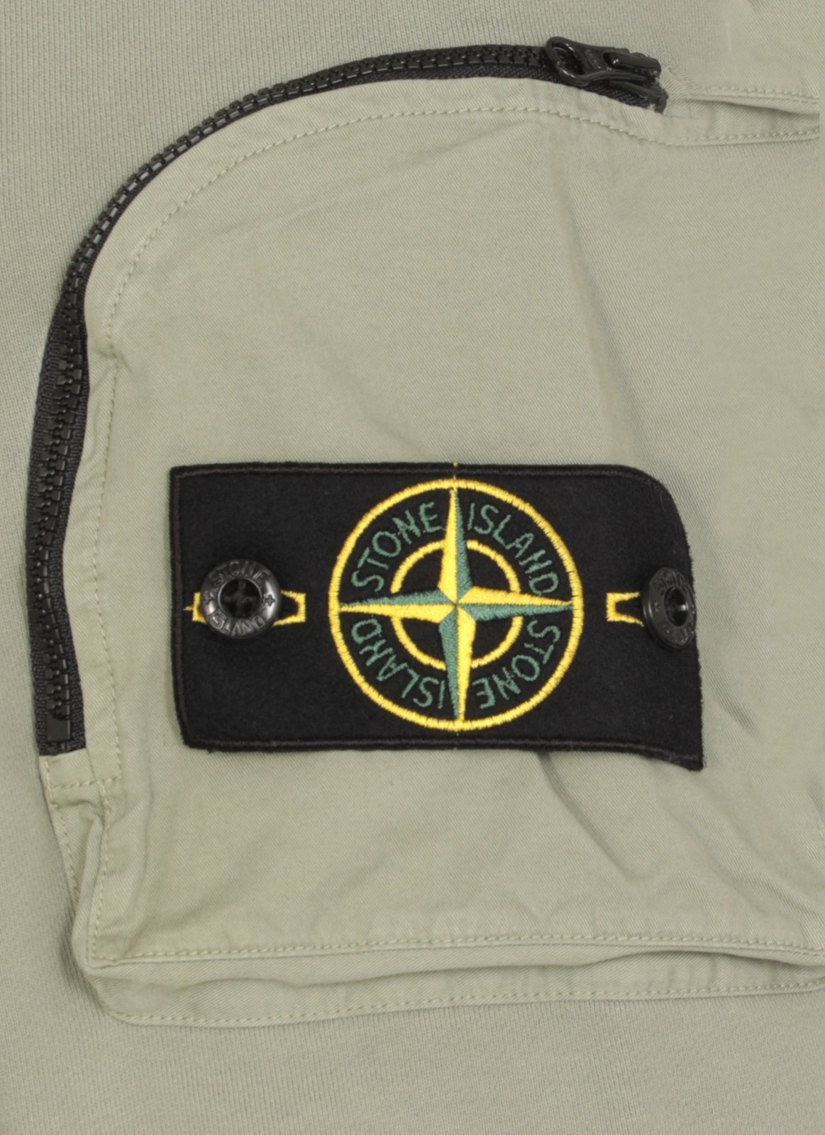 Olive Green Long-Sleeve Sweatshirt with Utility Pocket