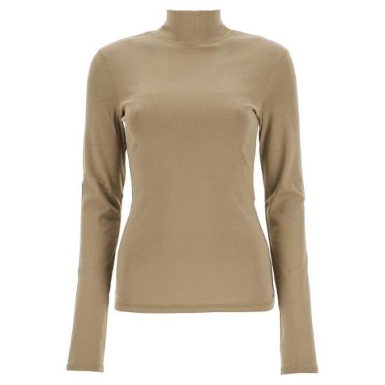 Fitted Turtleneck Top With Long Sleeves And High Neckline