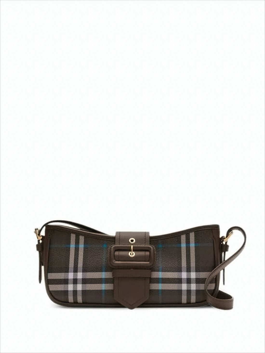Structured Shoulder Bag with Classic Check Pattern