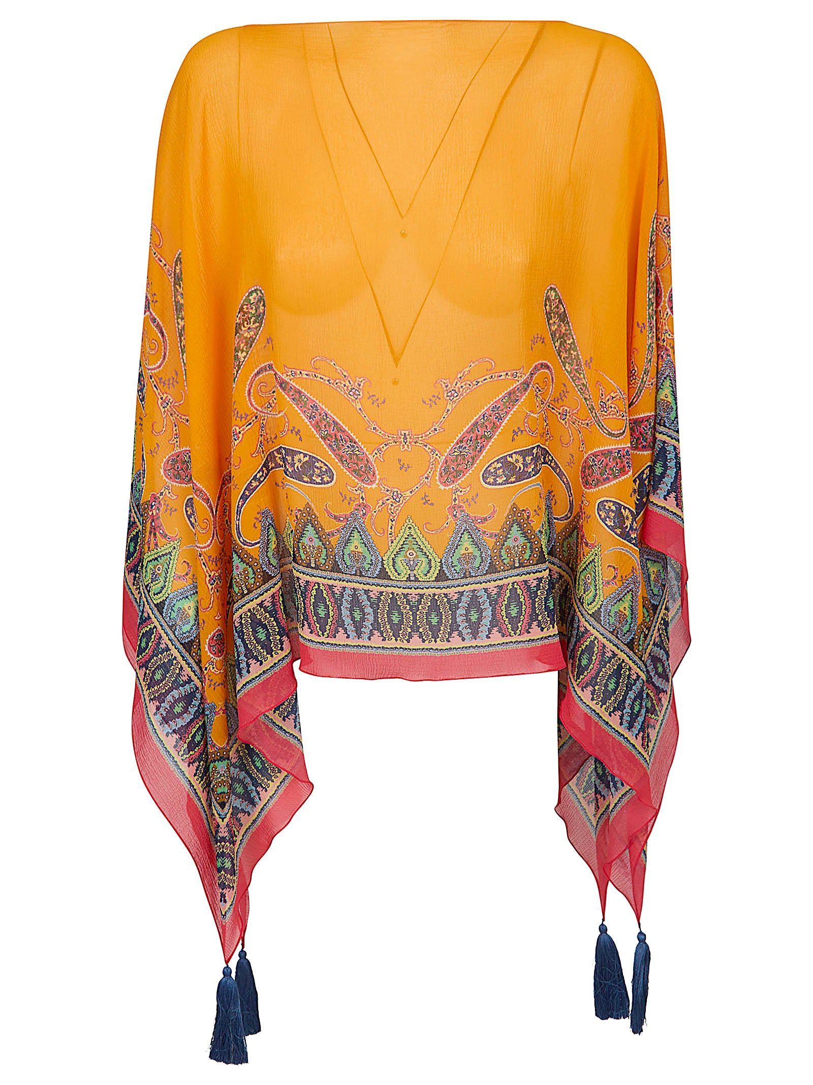 Multicolour Silk Cape Jacket
