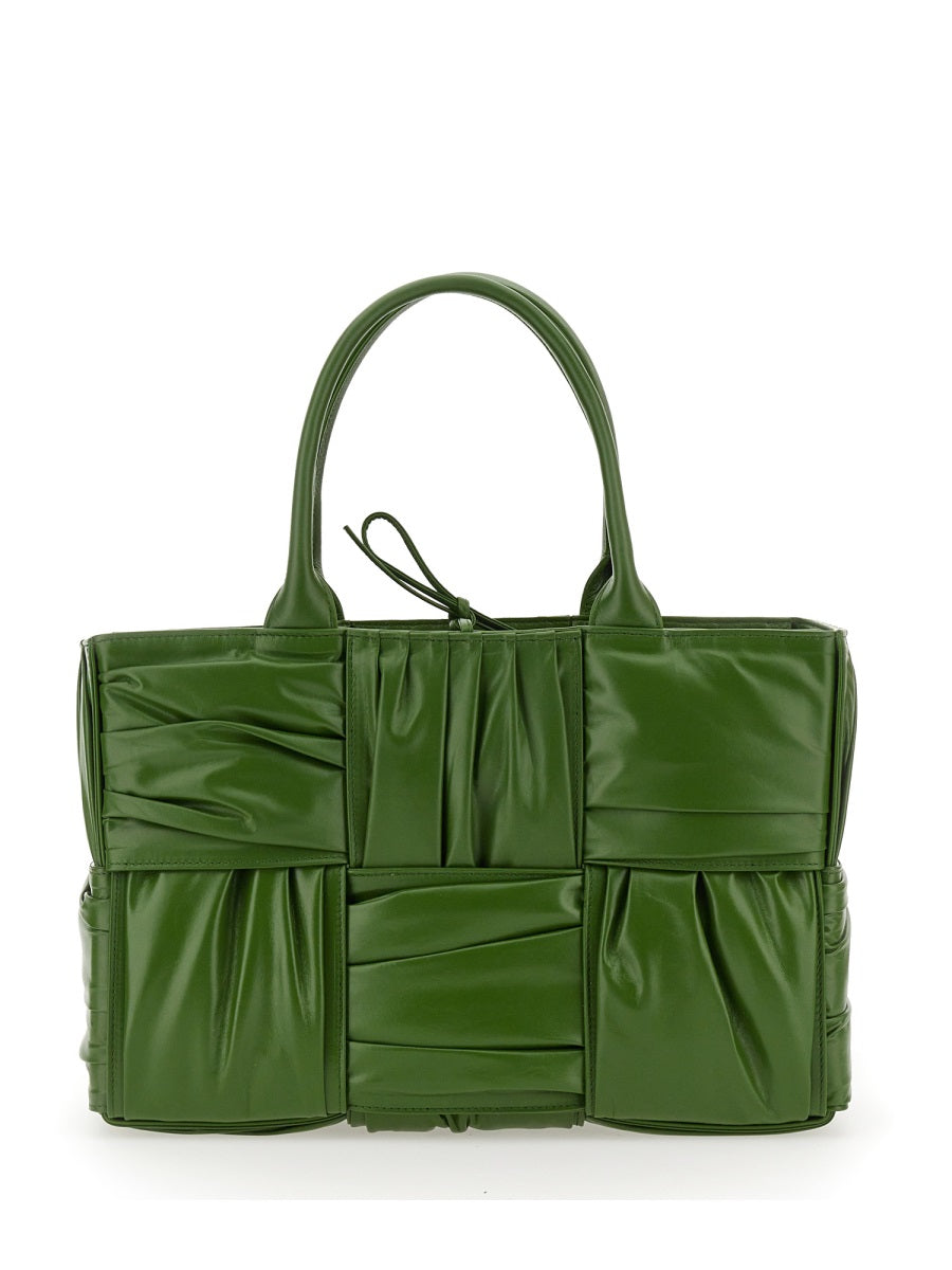 Textured Green Calfskin Small Bow Tote Bag