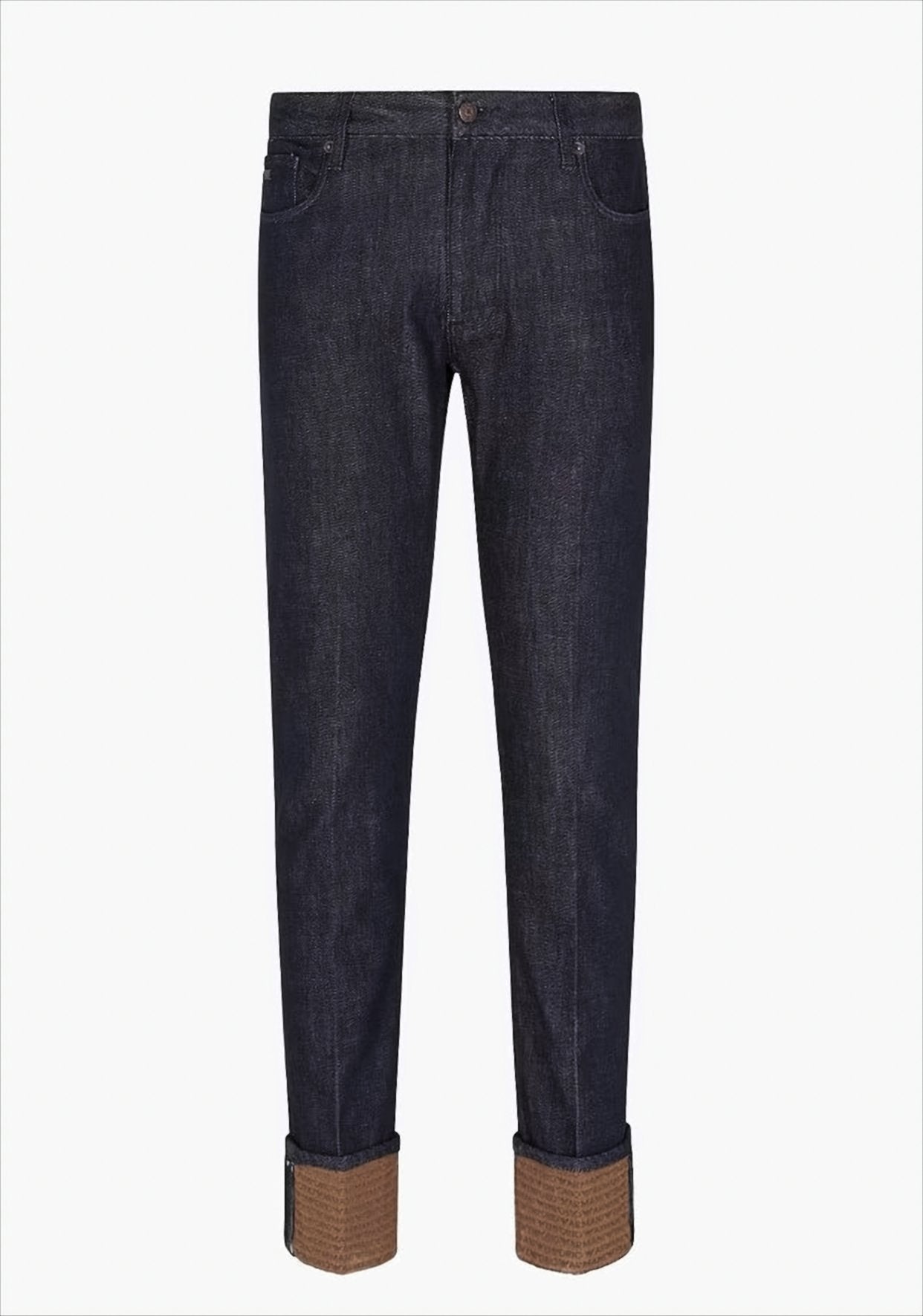 Low-Rise Denim Jeans With Logo Cuff