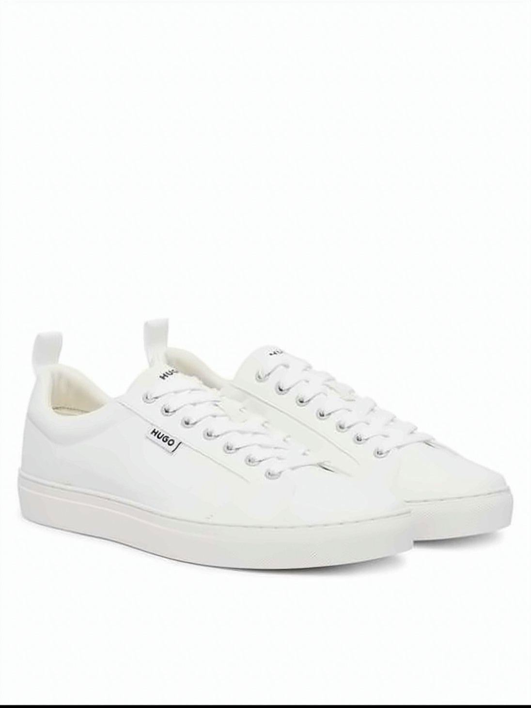 White Sneakers with Lace-Up Design