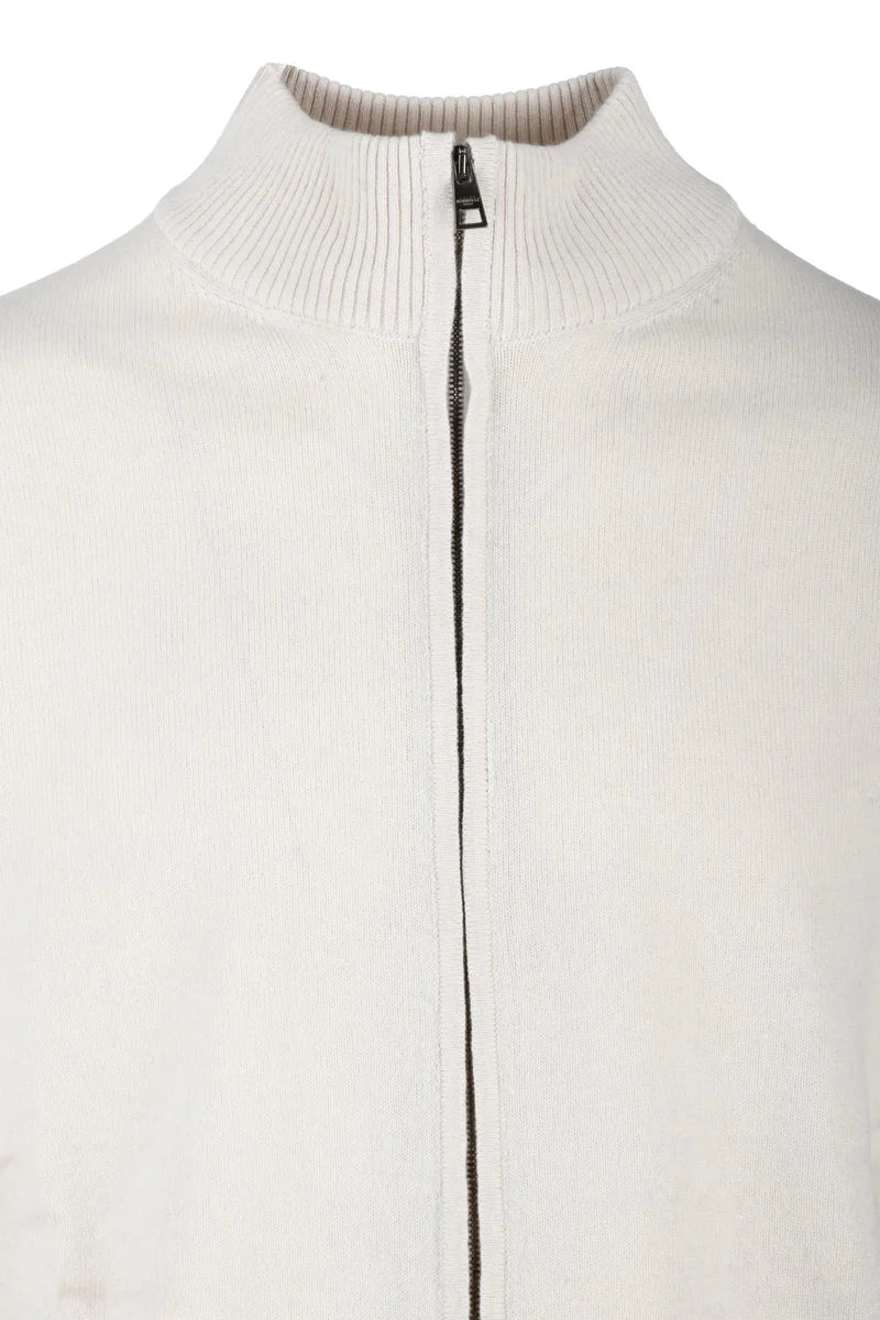 Zip Cardigan - White